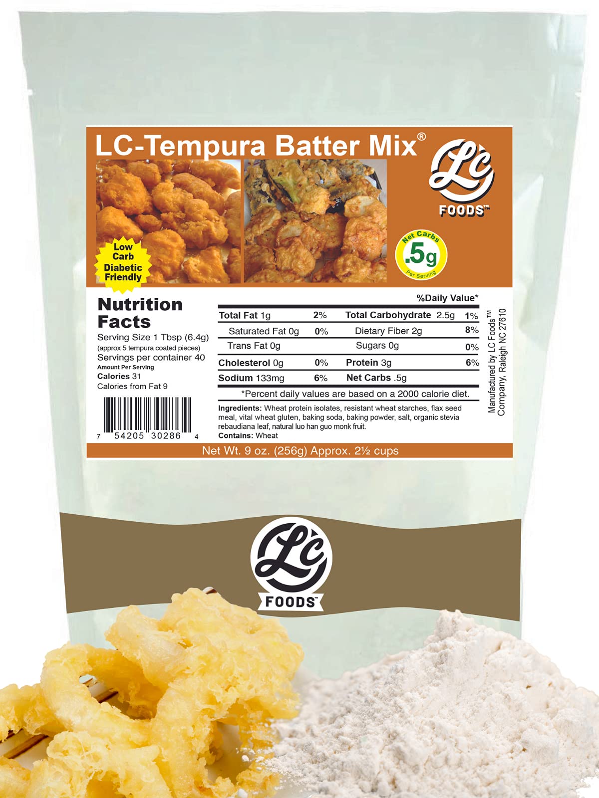 Low Carb Foods Mix Tempura Batter| High Fiber Protein | 100% All-Natural Organic Ingredients | Good for Health & Kids | No Sugar Diabetic Friendly | Maltitol & Artificial Sweetener Free | 9 Oz