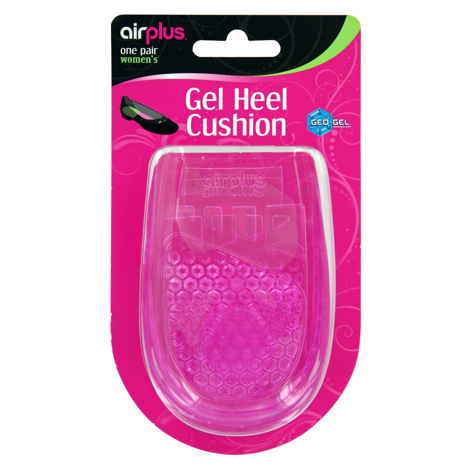 Airplus Gel Heel Cushion Shoe Insert/Insole with Instant Heel Comfort and Heel Spur Relief for Men or Women,