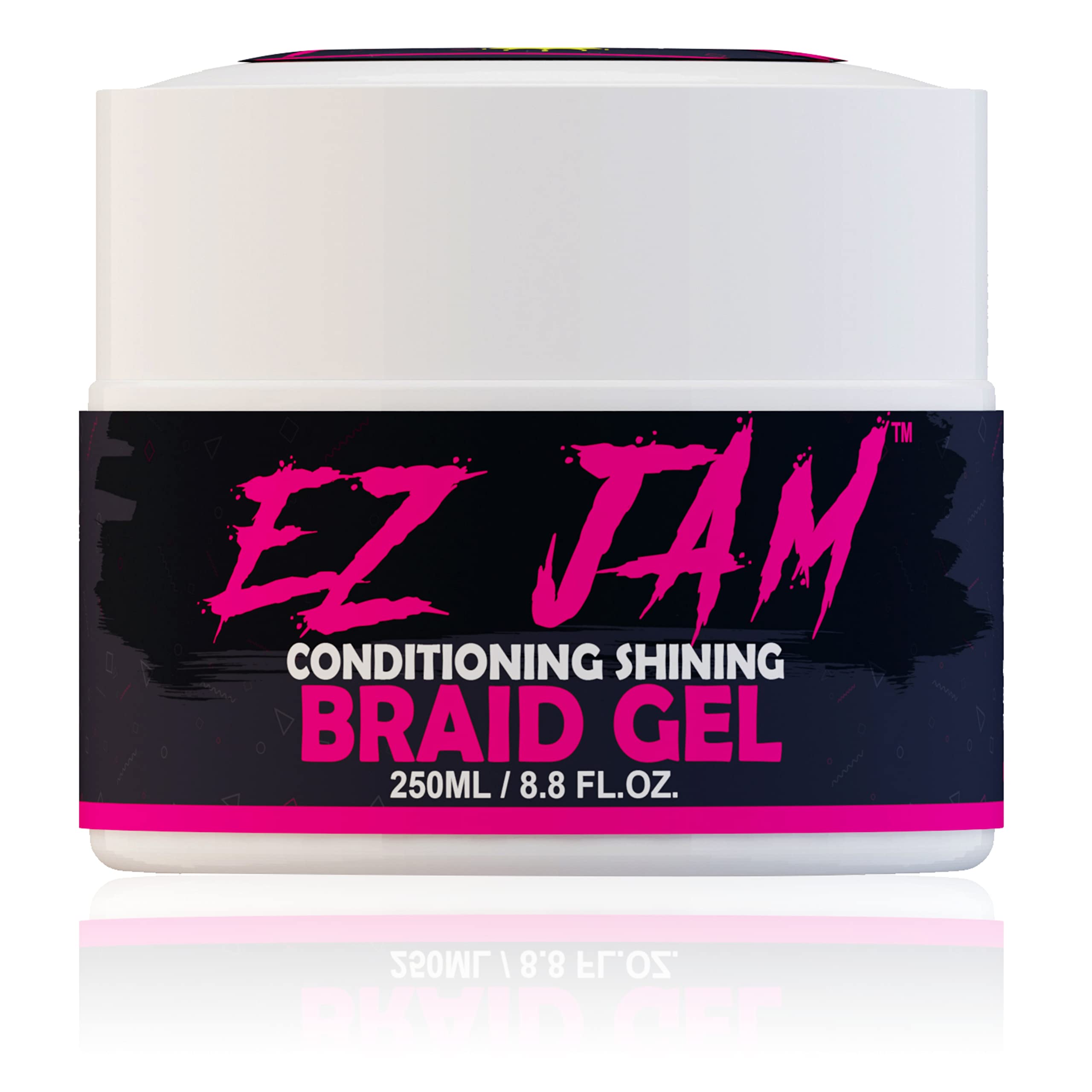 BEAUZO EZ JAM 8.8Fl Oz - The Ultimate Braiding Gel, Braid Gel, Jam Hair Gel, Hair Jam, Braid Balm, Braiding Hair Gel, Neatbraid Conditioning Shining Gel, Braid Gel Extreme Hold, Jam Gel