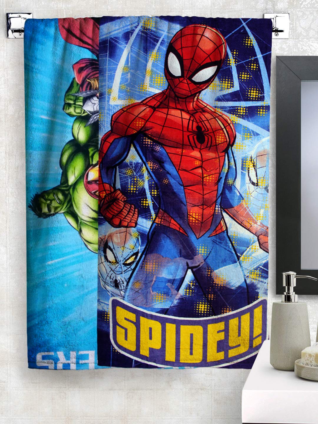 Athom TrendzMarvel Avengers Kids Bath Towel, Pack of 2, Multicolour