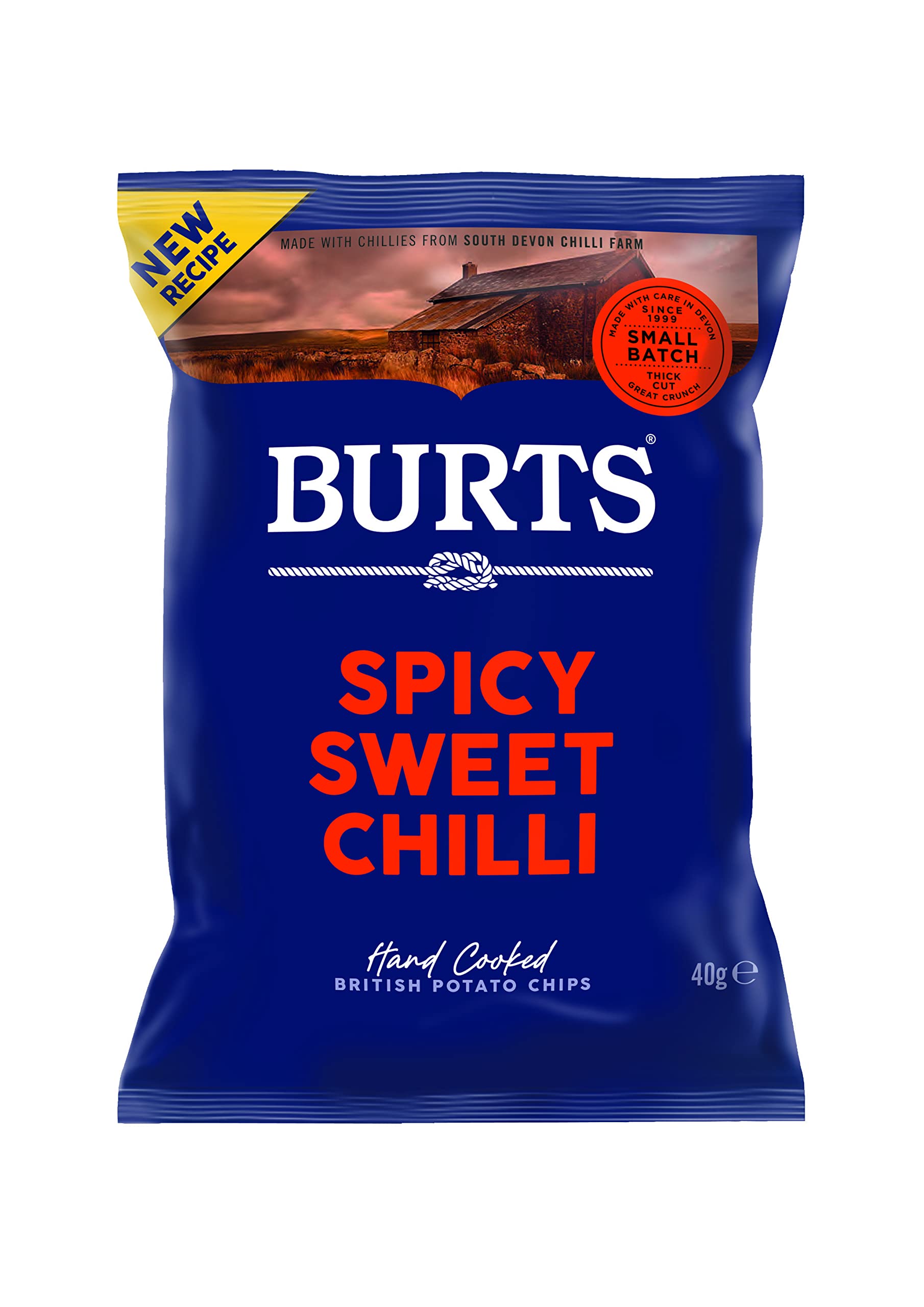 Burts Crisps Spicy Sweet Chilli 40g | Authentic British Potato Crisps | Gluten Free | Hand Cooked