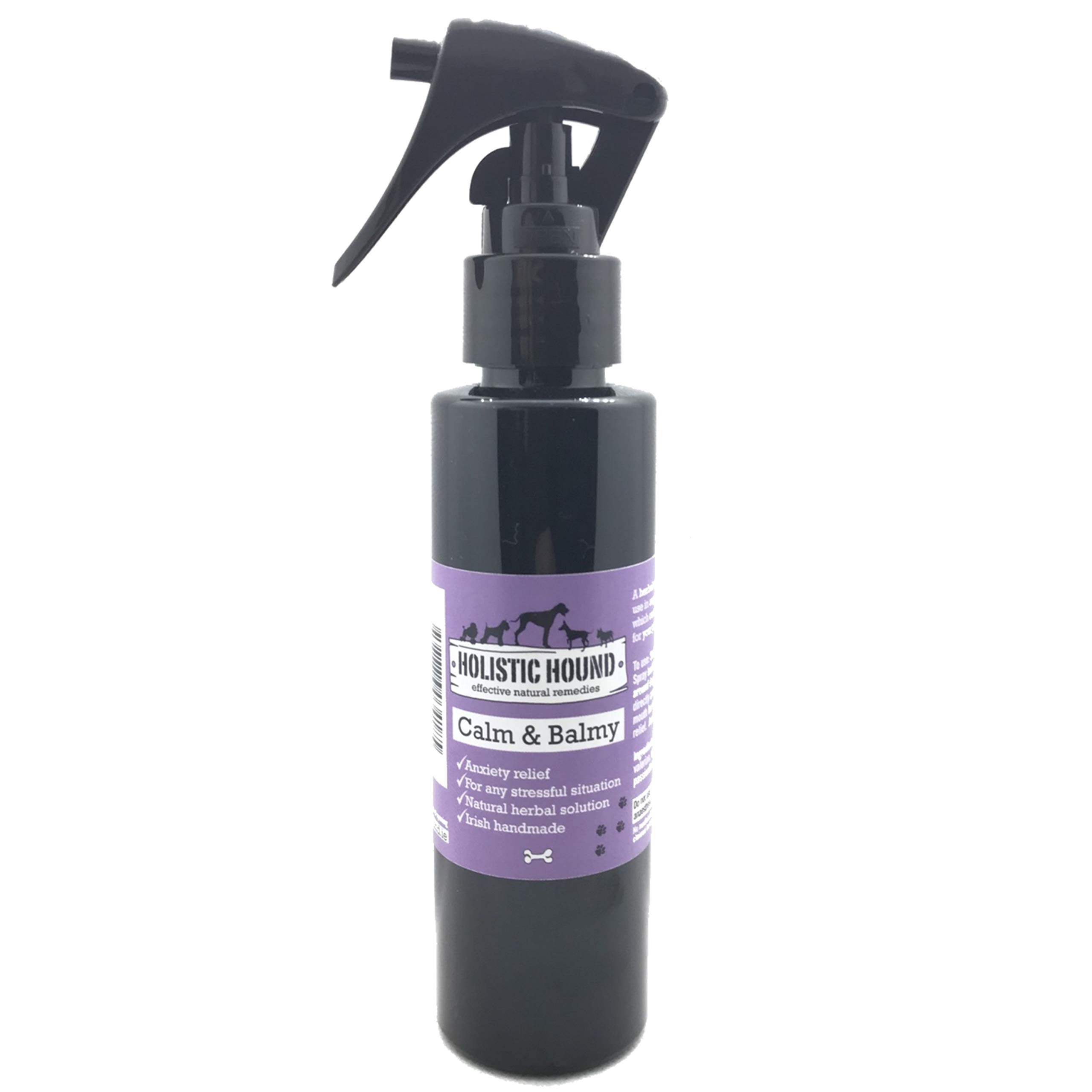 Holistic HoundCalm n Balmy Calming Spray for Dogs & Pets - Lavender Spray to Reduce Anxiety and Aggression - 100% Natural Essential Oils, No Chemicals, Parabens or Pheromones - 100ml Spray Bottle