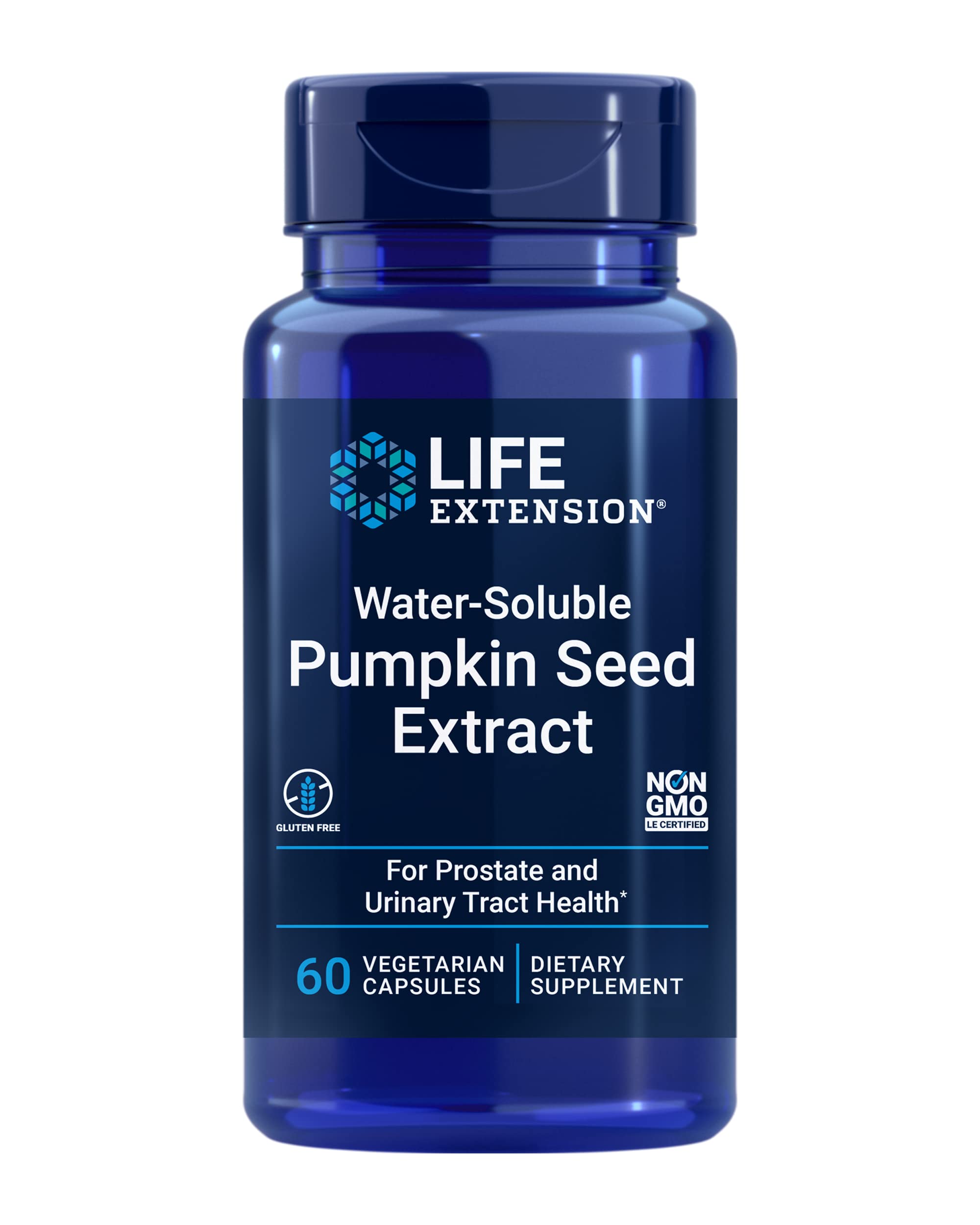 Life Extension Water-Soluble Pumpkin Seed Extract, 60 Vegetarian Capsules