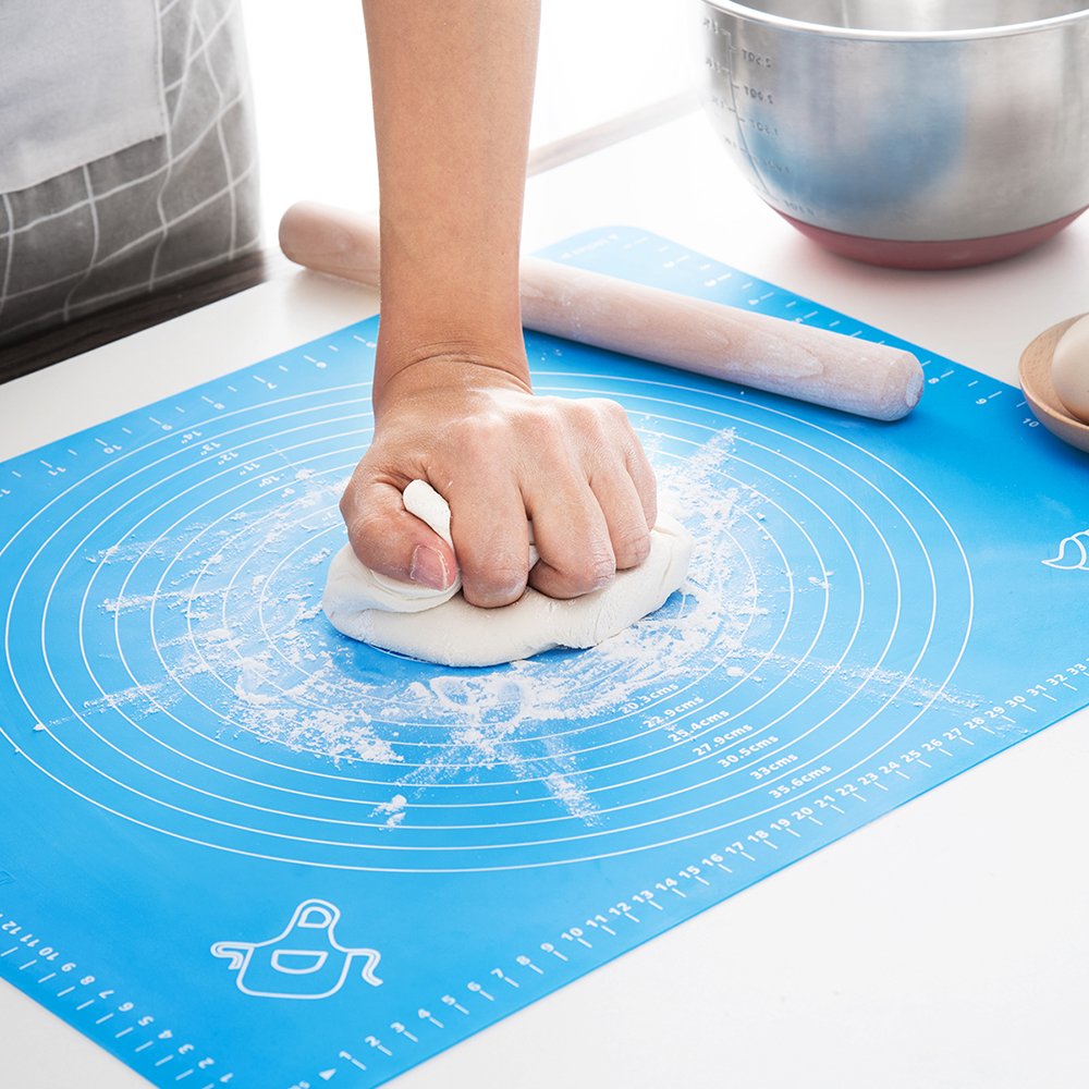 LIMNUO Large Silicone Pastry Mat Extra Thick Non Stick Baking Mat Non Stick Rolling Dough with Measurements-Non Slip,Kneading Mat, Counter Mat,Dough Rolling Mat,Oven Liner,Pie Crust Mat