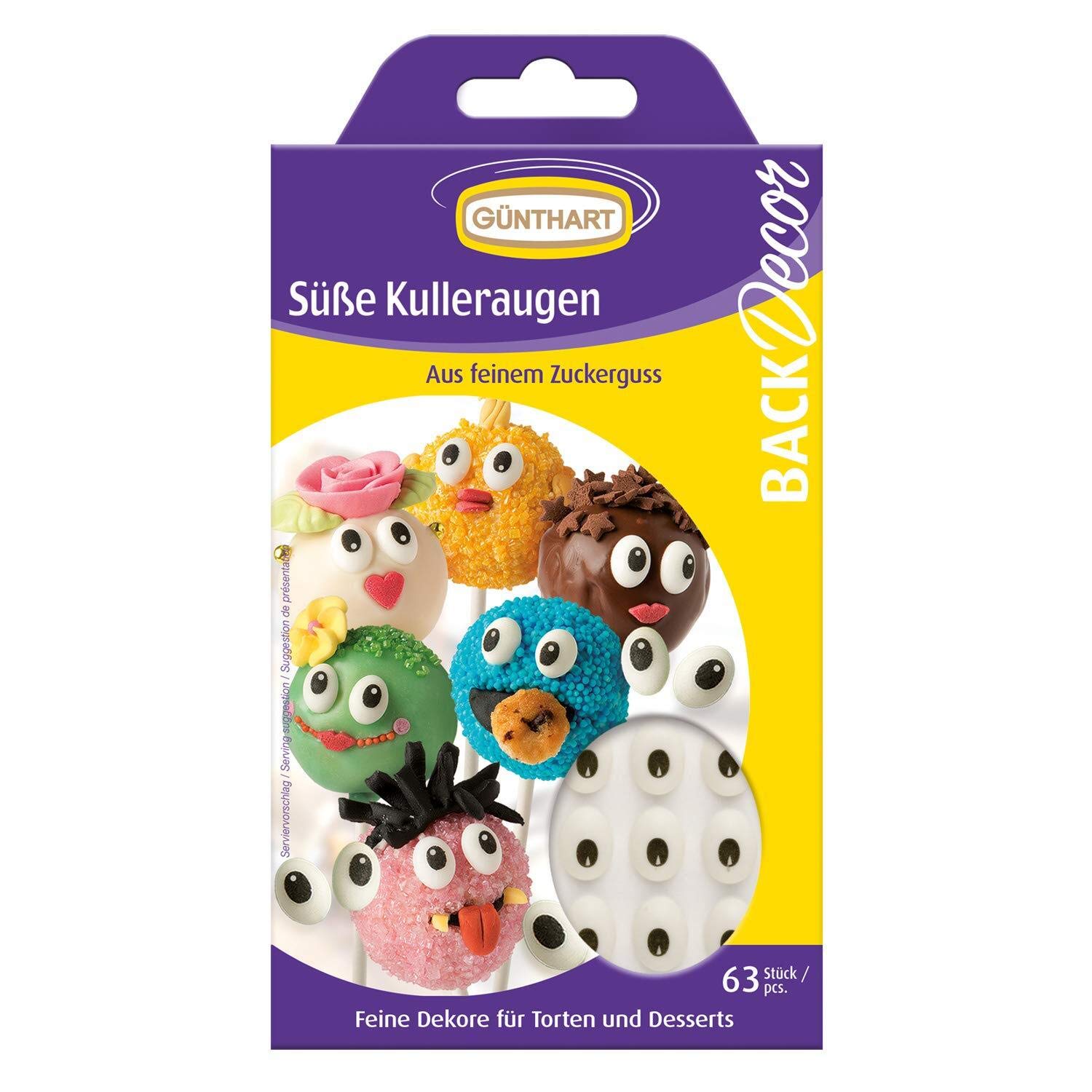 63 Günthart BackDecor Googly Eyes Made of Sugar | Cupcakes | Cake Pop | Monster