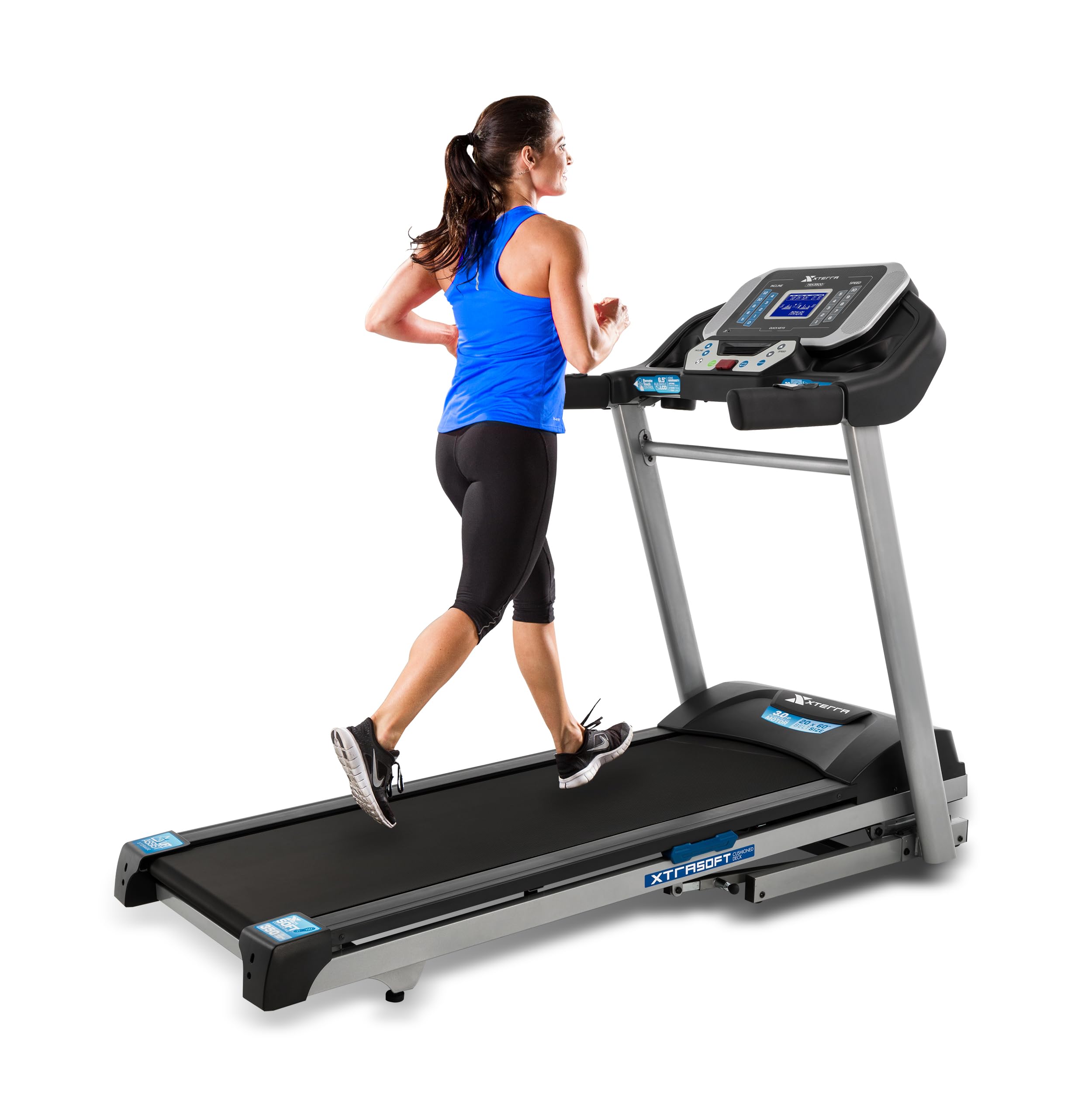 XTERRA Fitness Sport Series Premium Folding Smart Treadmill, Handlebar Speed and Incline Controls, Large XTRASoft Cushioned Running Deck, Built-in FTMS-Enabled Bluetooth with XTERRA+ Fitness App