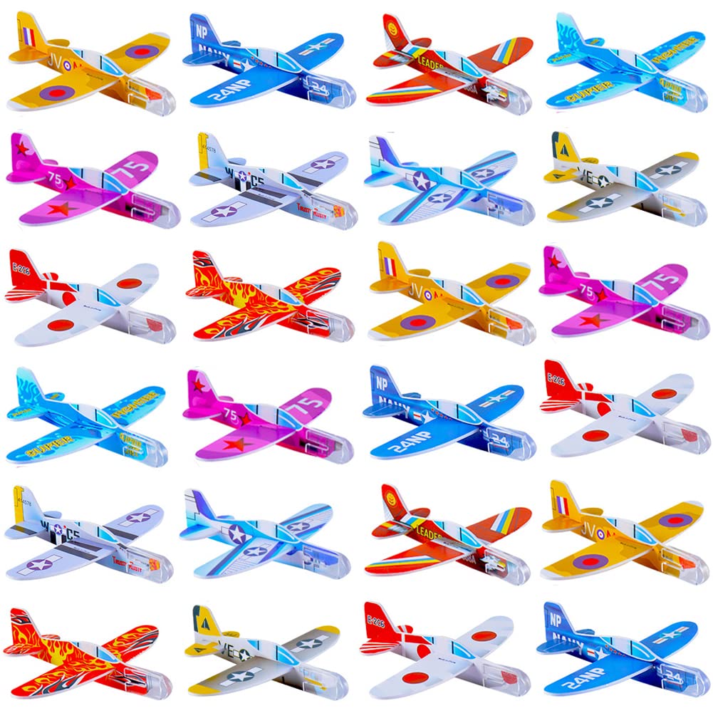 Manmel 50 Pcs Foam Gliders Planes Toys for Kids, Paper Airplane, Party Favors Goodie Bag Stuffers, Outdoor Flying Toys, Bulk for Classroom Prizes Boys and Girls