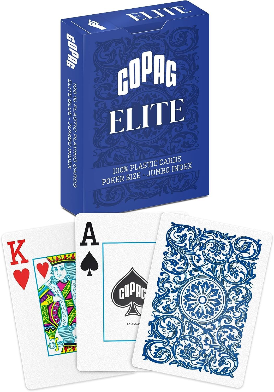 Poker Stuff India 100% Plastic Playing Cards, Poker Size Jumbo Index Single Deck (Blue)