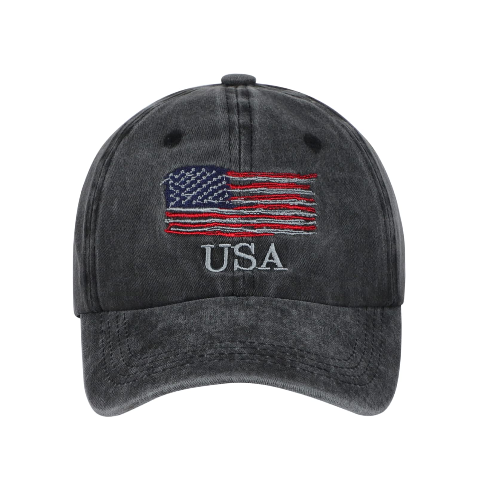 haozaikeji Unisex Distressed Baseball Cap Vintage Trucker Hat Snapback Summer USA Flag Embroidered Sun Hat Mens Women for Driving Sport Hiking