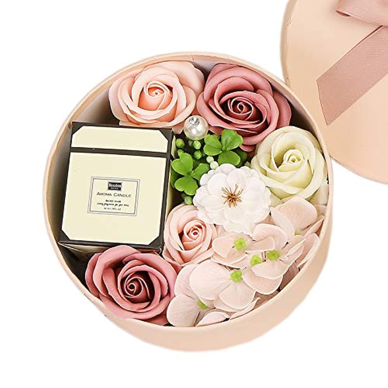 Rose Gift Box Artificial Flowers Foam Fake Roses With Scented Fragrance Candle Decoration For Valentine's Day Mother's Day Anniversary Birthday Girl Party Home Decorations