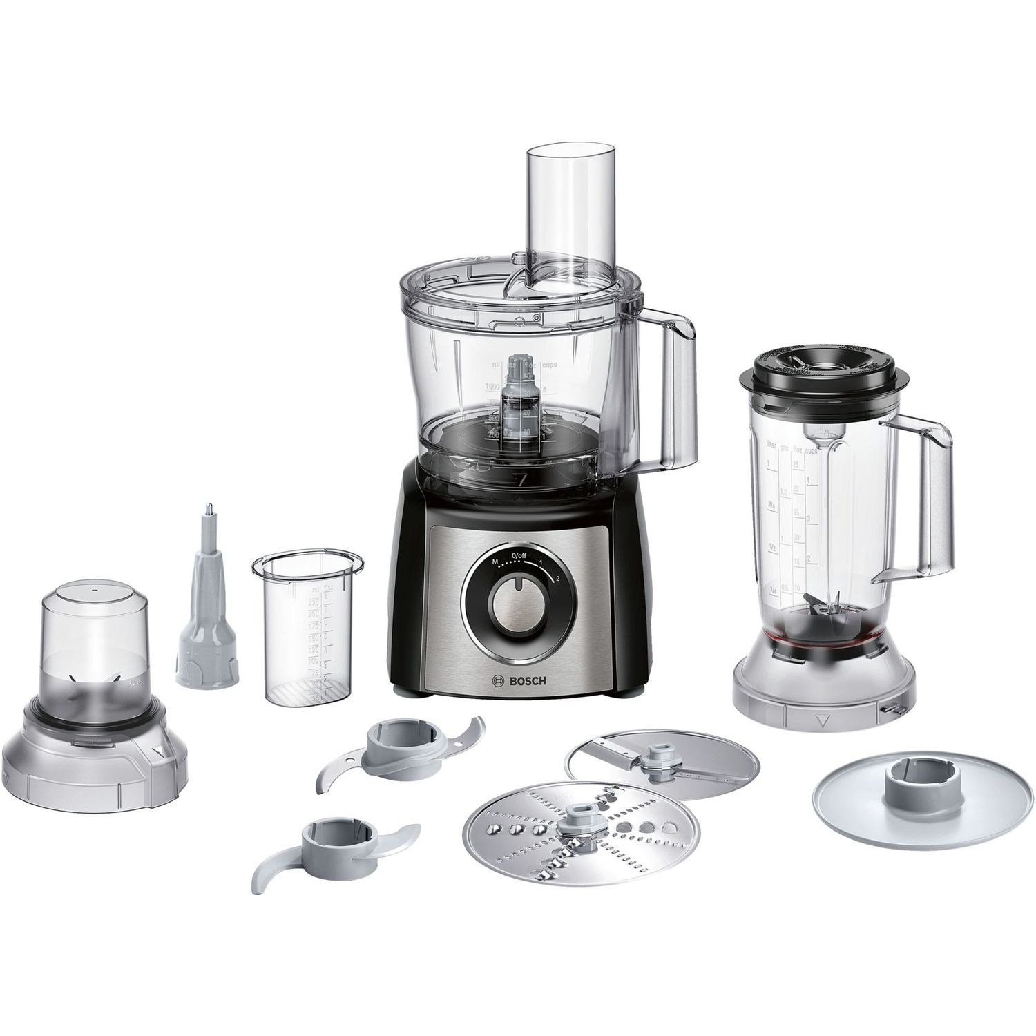 Bosch Food Processor 800 W, Food Processor with Mixer Grinder, Vegetable Chopper, Blender and More, Made in Europe MCM3501MGB