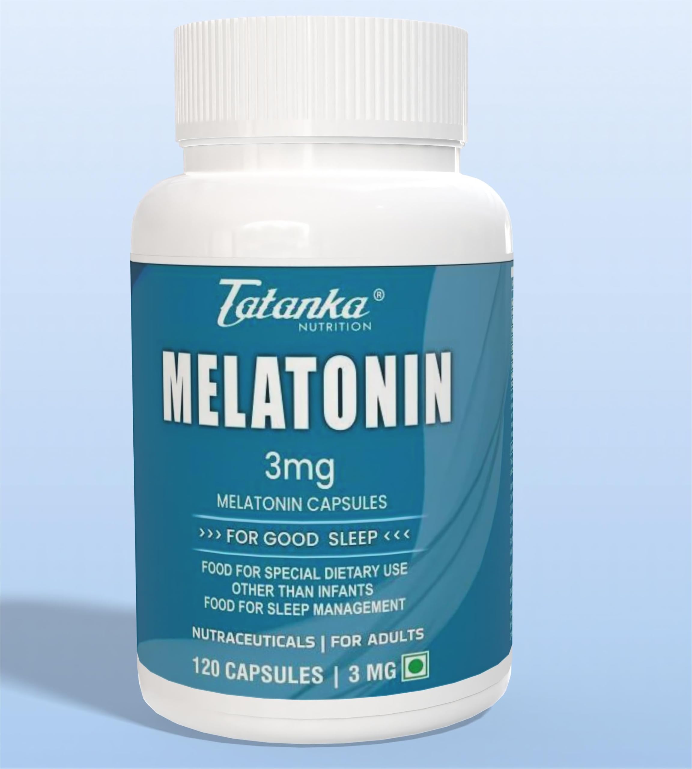 TATANKA NUTRITION MELATONIN vegeterian capsule for restfull sleep supplement for men and women- 3mg