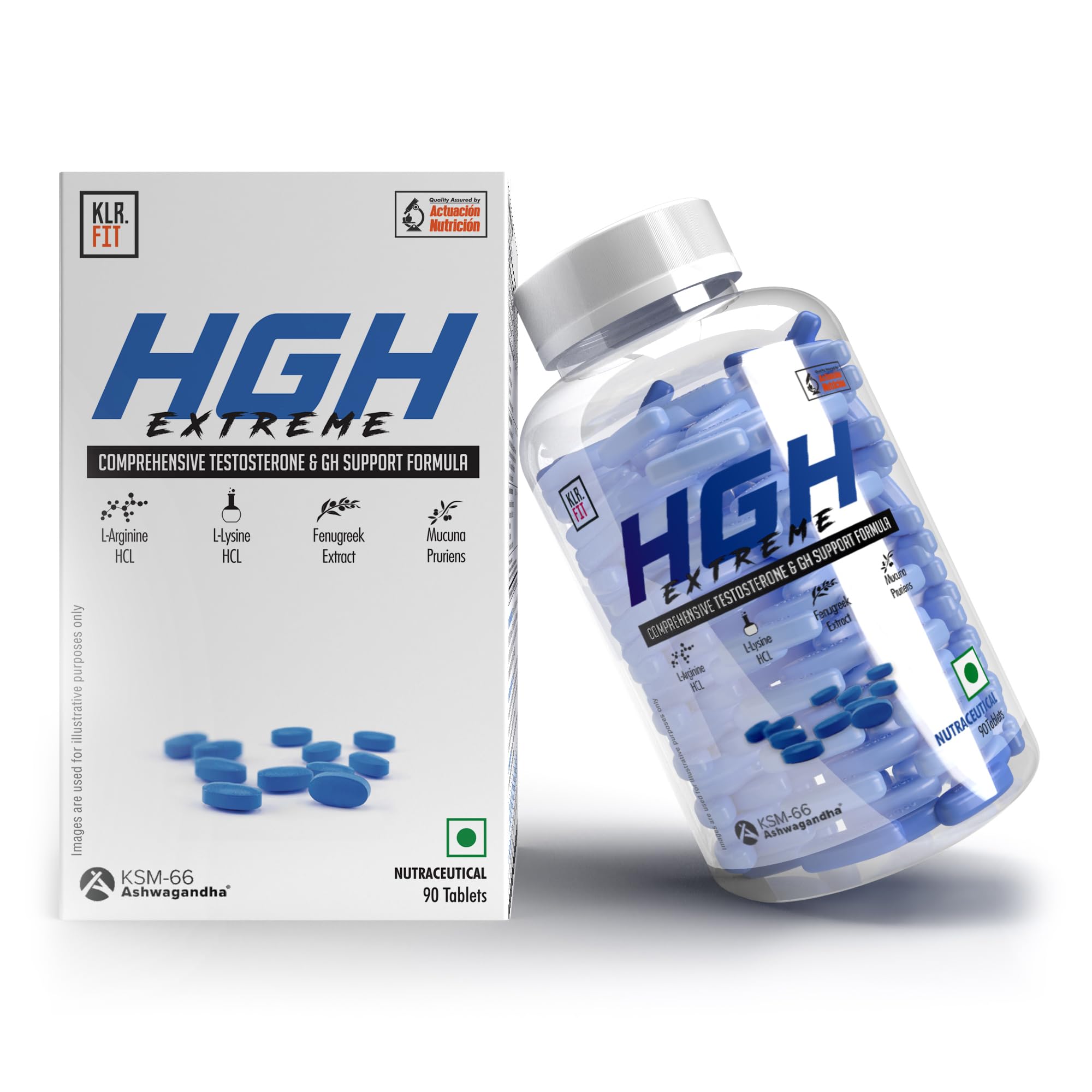 KLR.FIT Hgh Extreme - Boosts And Supports Energy, Drive, Physical Performance - Comprehensive T-Level And Gh Support Formula - 90 Tablets