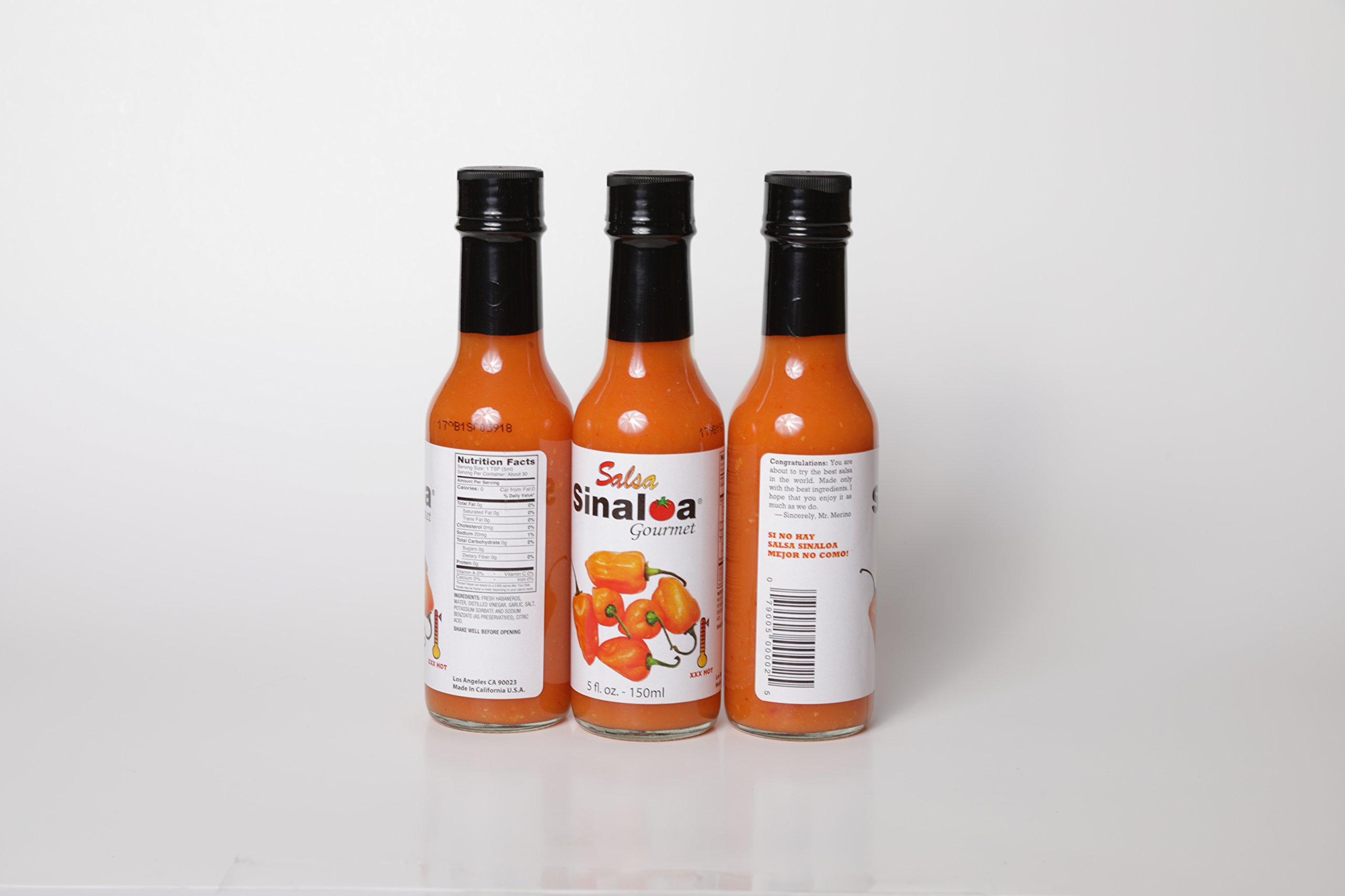 Salsa Sinaloahabanero xxx Hot Sauce set of 3 ( 3 Bottles)