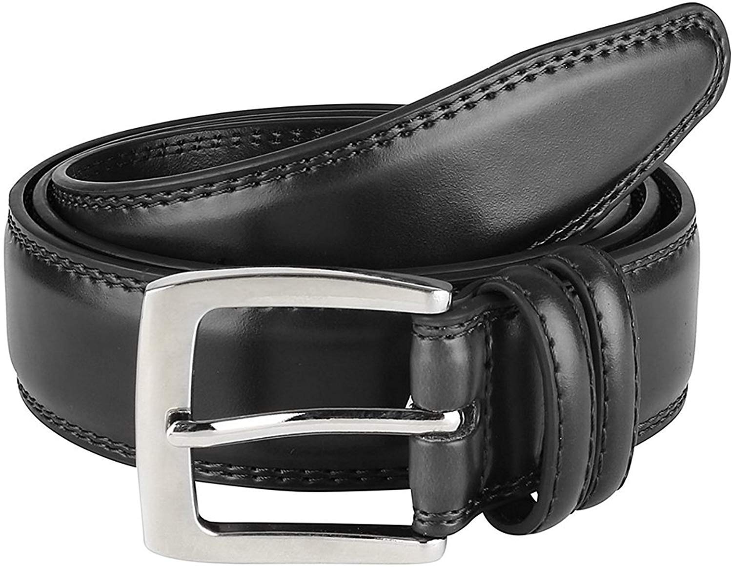 Men's Genuine Leather Belt 'ALL LEATHER' Classic Dress Casual Double Stitch 35mm