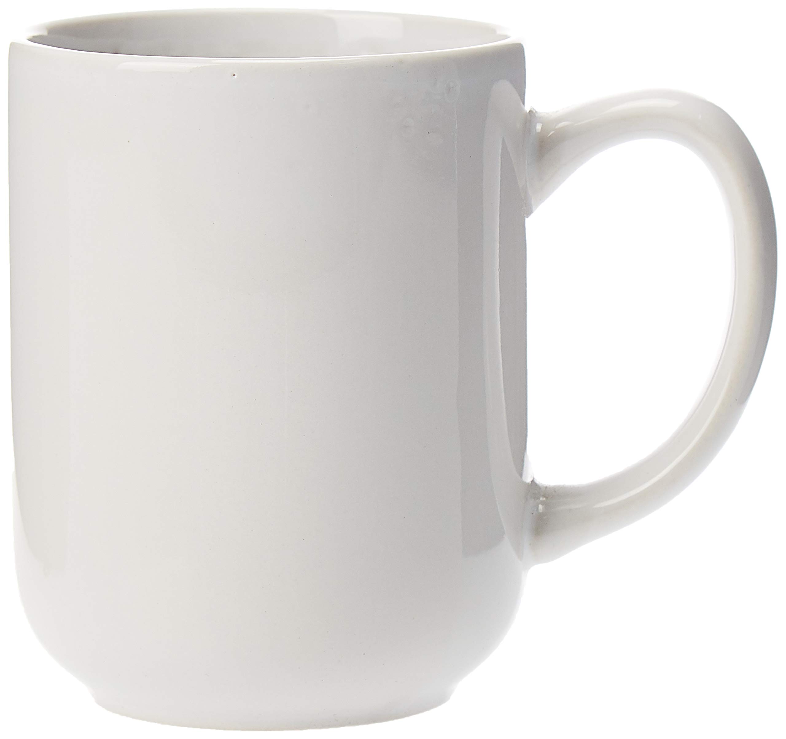 Shallow 10Oz Porcelain Ceramic Cup Tea Coffee Mug -White