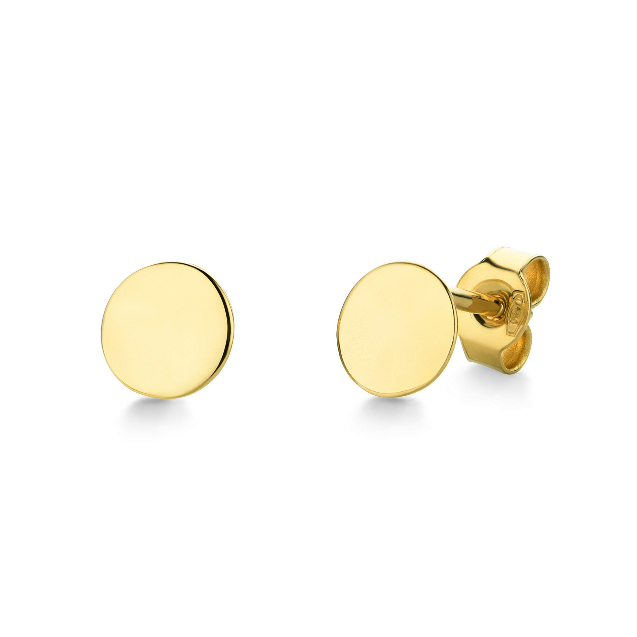 Women Jewelry 14K (585) Yellow Gold Classic Stud Earrings