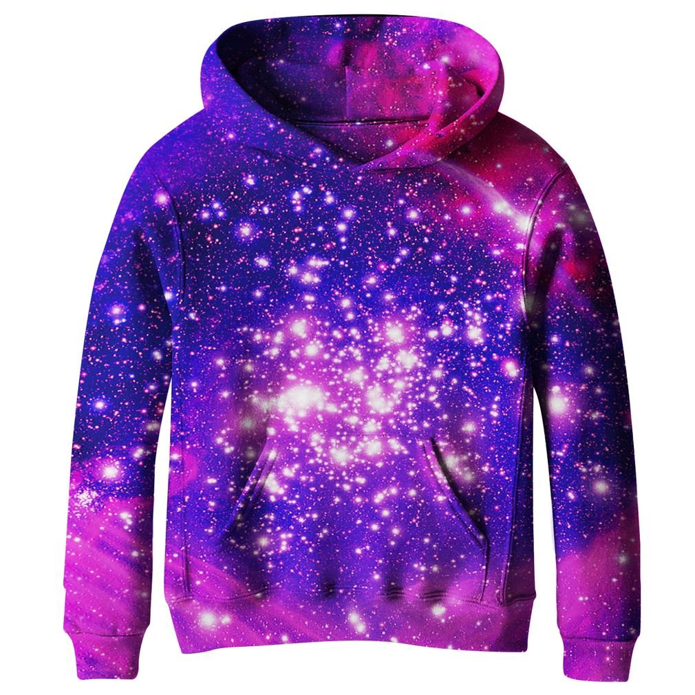 SAYMBig Girls Galaxy Fleece Pockets Sweatshirts Jacket Pullover Hoodies