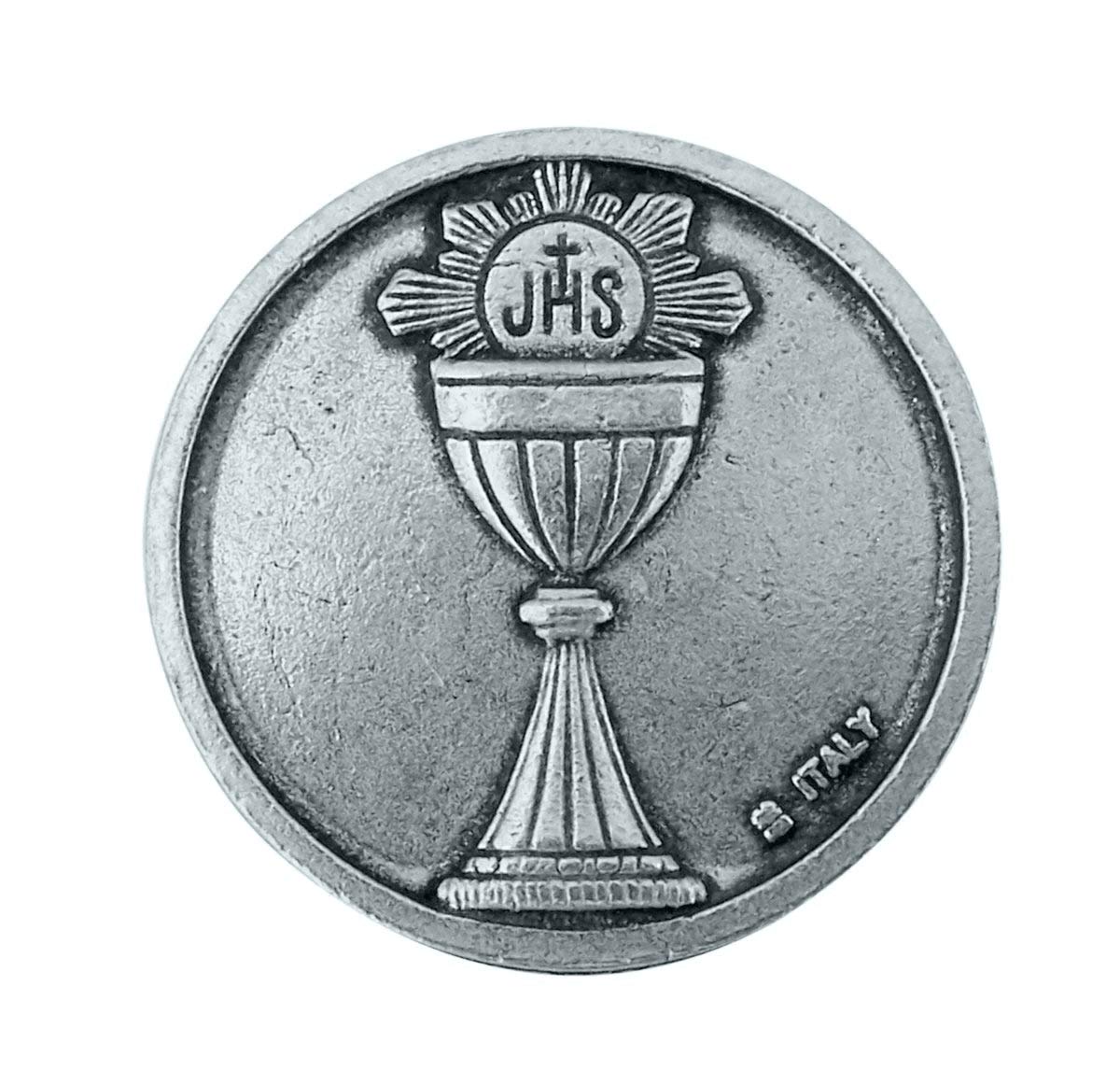 WJHSilver Tone Devotional Pocket Prayer Token Medal, 1 1/8 Inch, Zinc, na