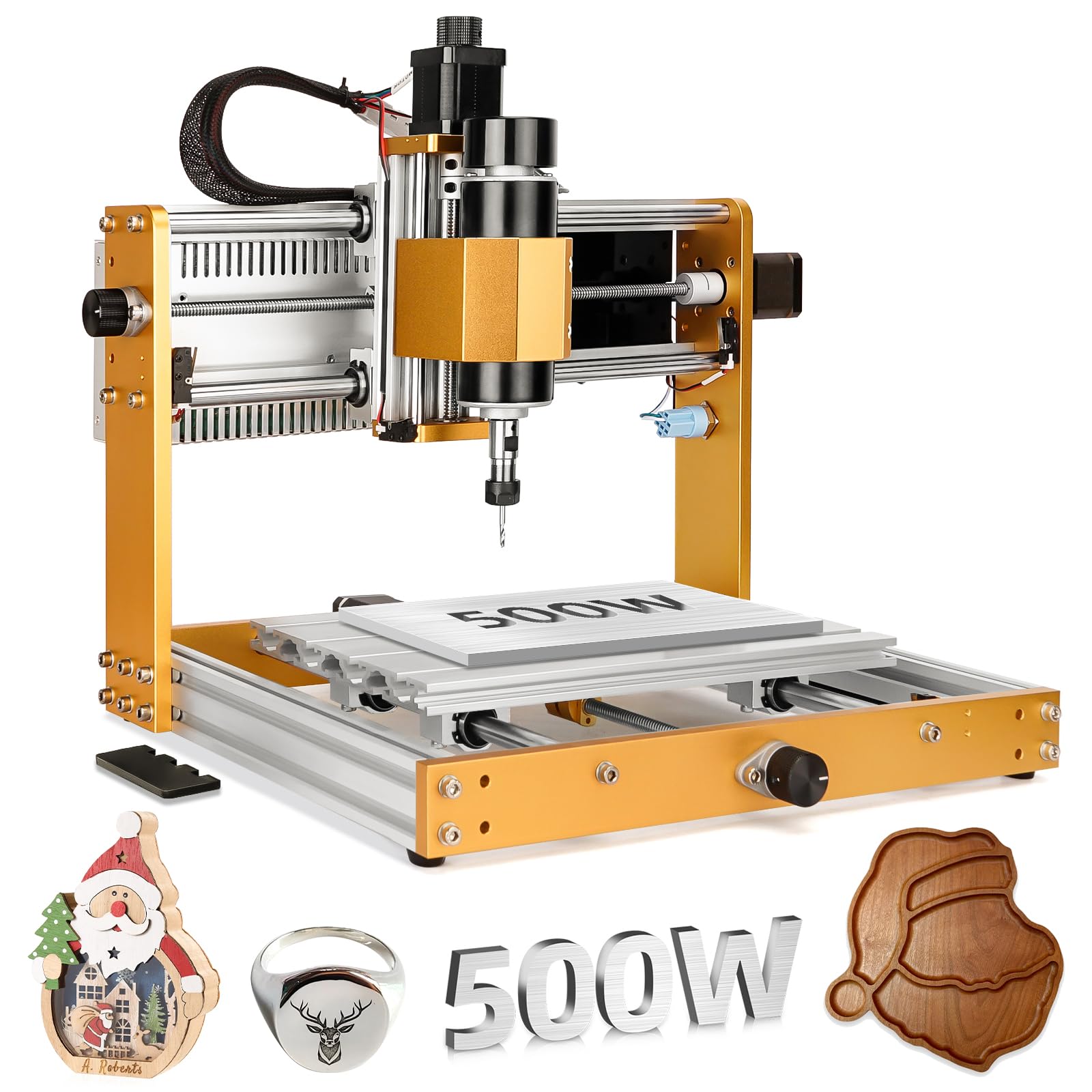 LUNYEE All-Metal 500W CNC Router Machine, 3018 PRO MAX CNC Machine 3 Axis Limit Switches & Emergency-Stop with GRBL Offline Control for Cutting Wood Acrylic MDF Plastic, Working Area: 300 x 180 x 80mm