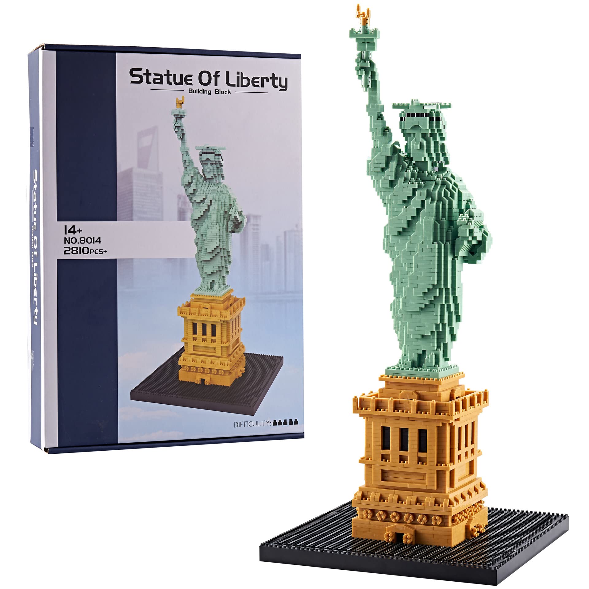 FULHOLPE Statue of Liberty Model Building Blocks Kit, 2810 Pieces New York Landmark Architecture Mirco Bricks Model Set, Nano Blocks Architecture Construction Toy Not Compatible with Major Brands