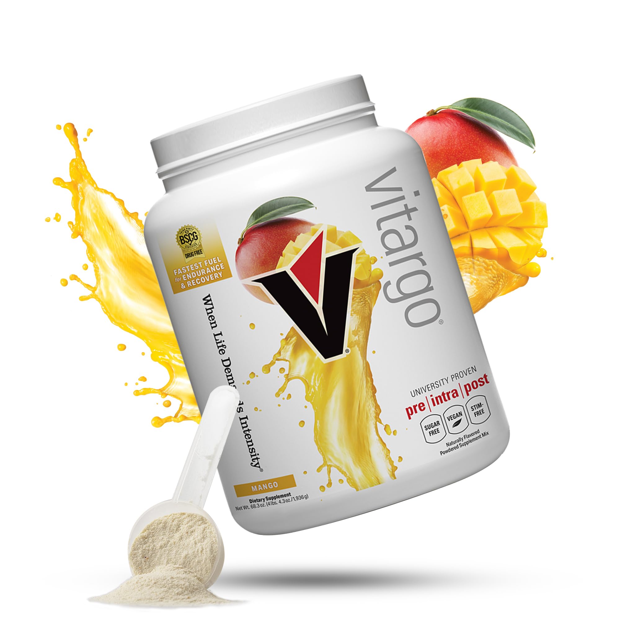 Vitargo Carbohydrate Powder | Feed Muscle Glycogen 2X Faster | 4.4 Lb Mango Pre Workout & Post Workout | Carb Supplement For Recovery, Endurance, Gain Muscle Mass