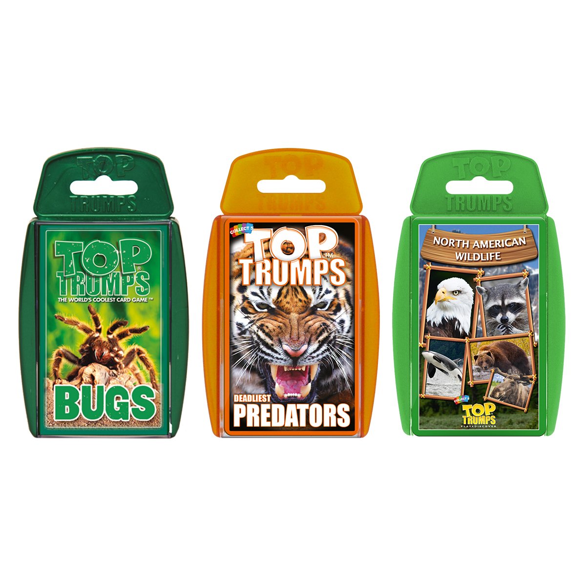 Top Trumps Wildlife Bundle Card Game, Play with Bugs, Deadliest Predators and North American Wildlife in this educational pack, gift and toy for boys and girls aged 6 plus