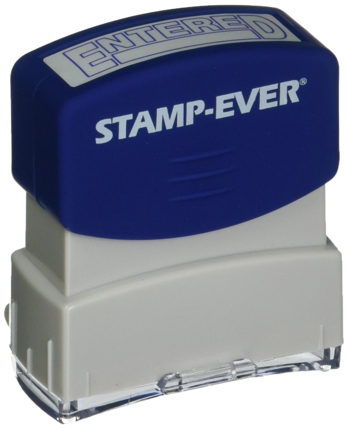 Stamp-Ever Pre-Inked Message Stamp, Entered, Stamp Impression Size: 9/16 x 1-11/16 Inches, Blue (5950)