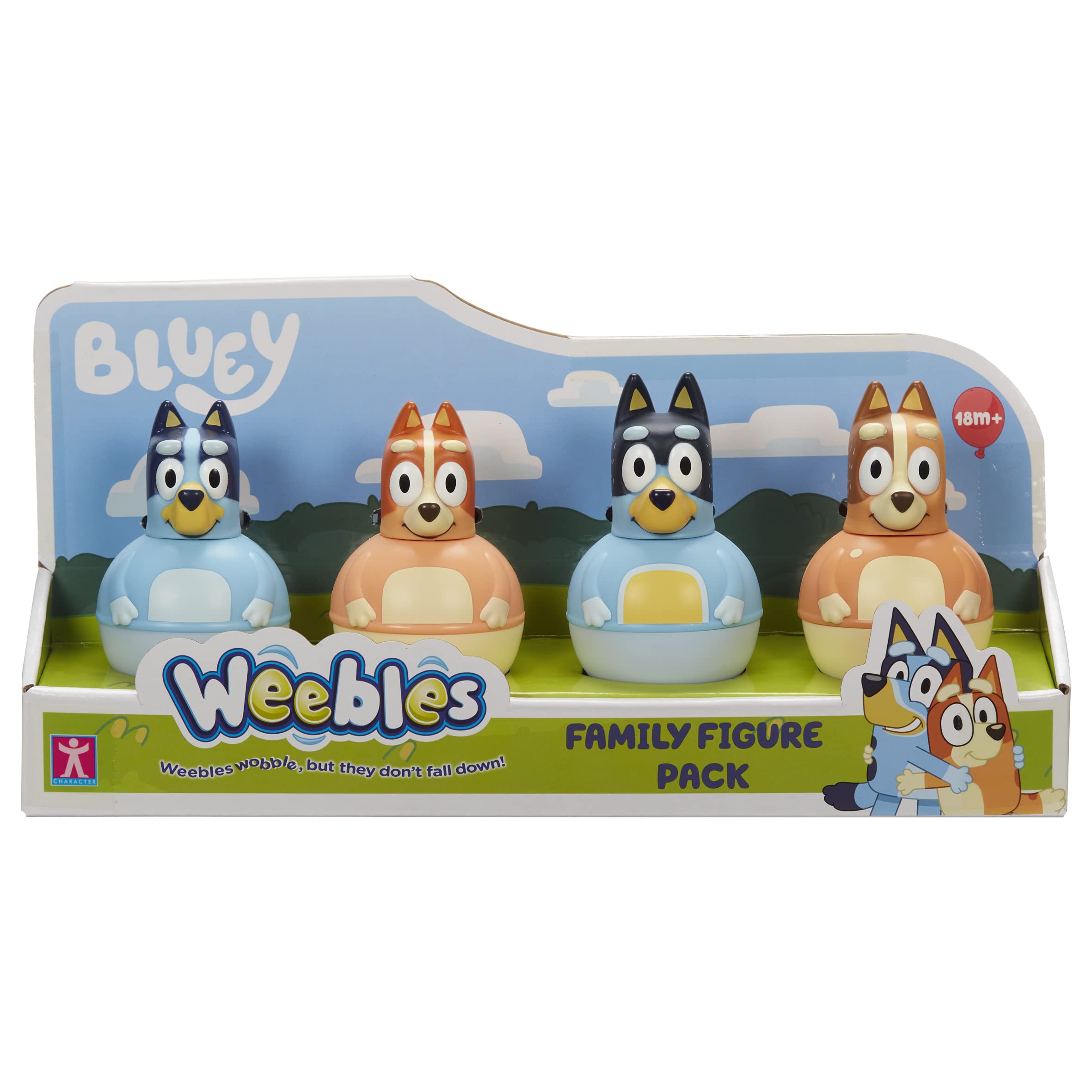 Character Options 07717 Four Pack, Weebles Wobble, Preschool Figures, Blue Toys