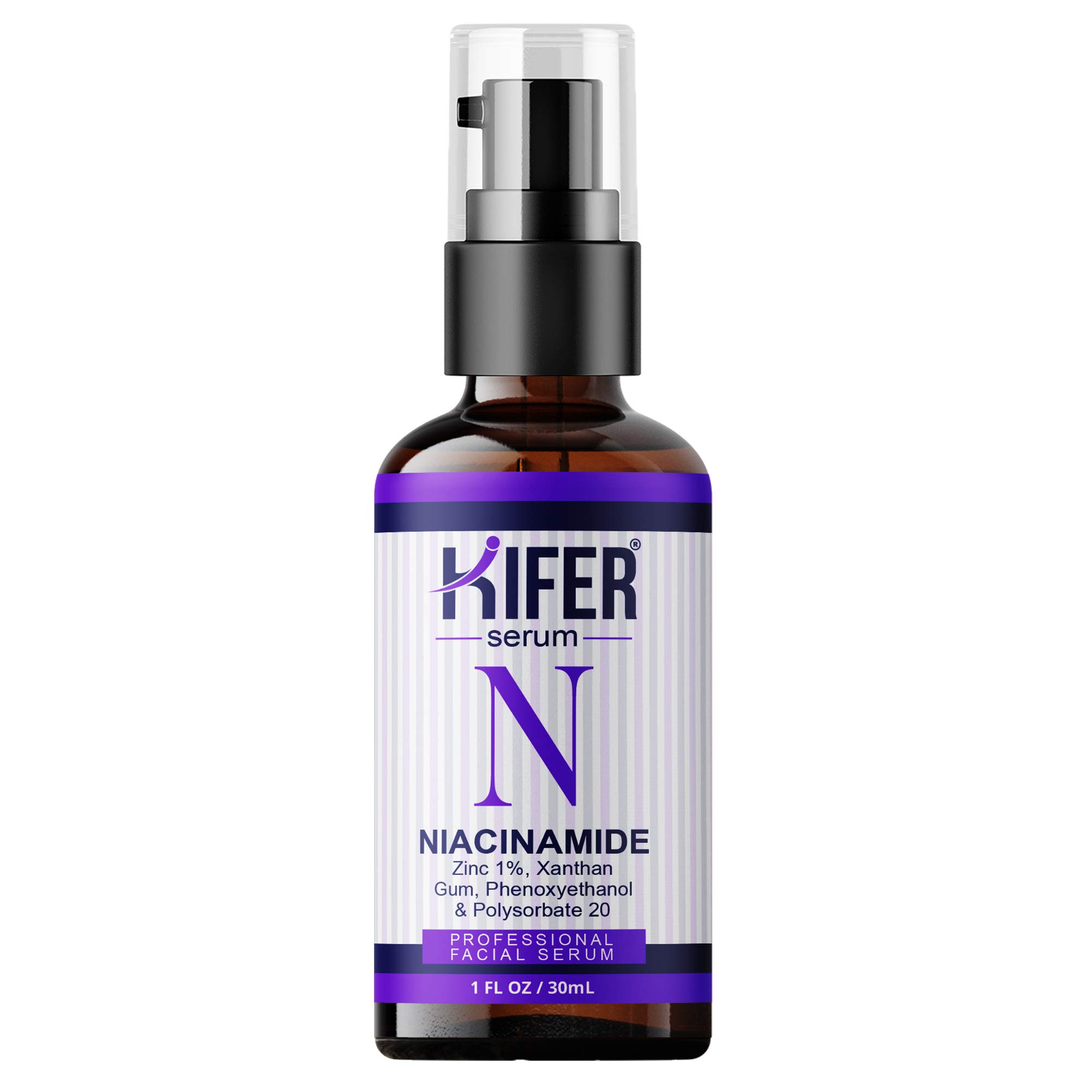 Kifer ; Niacinamide Serum, with Zinc 1%, Xanthan Gum, Phenoxyethanol & Polysorbate 20 for face and skin