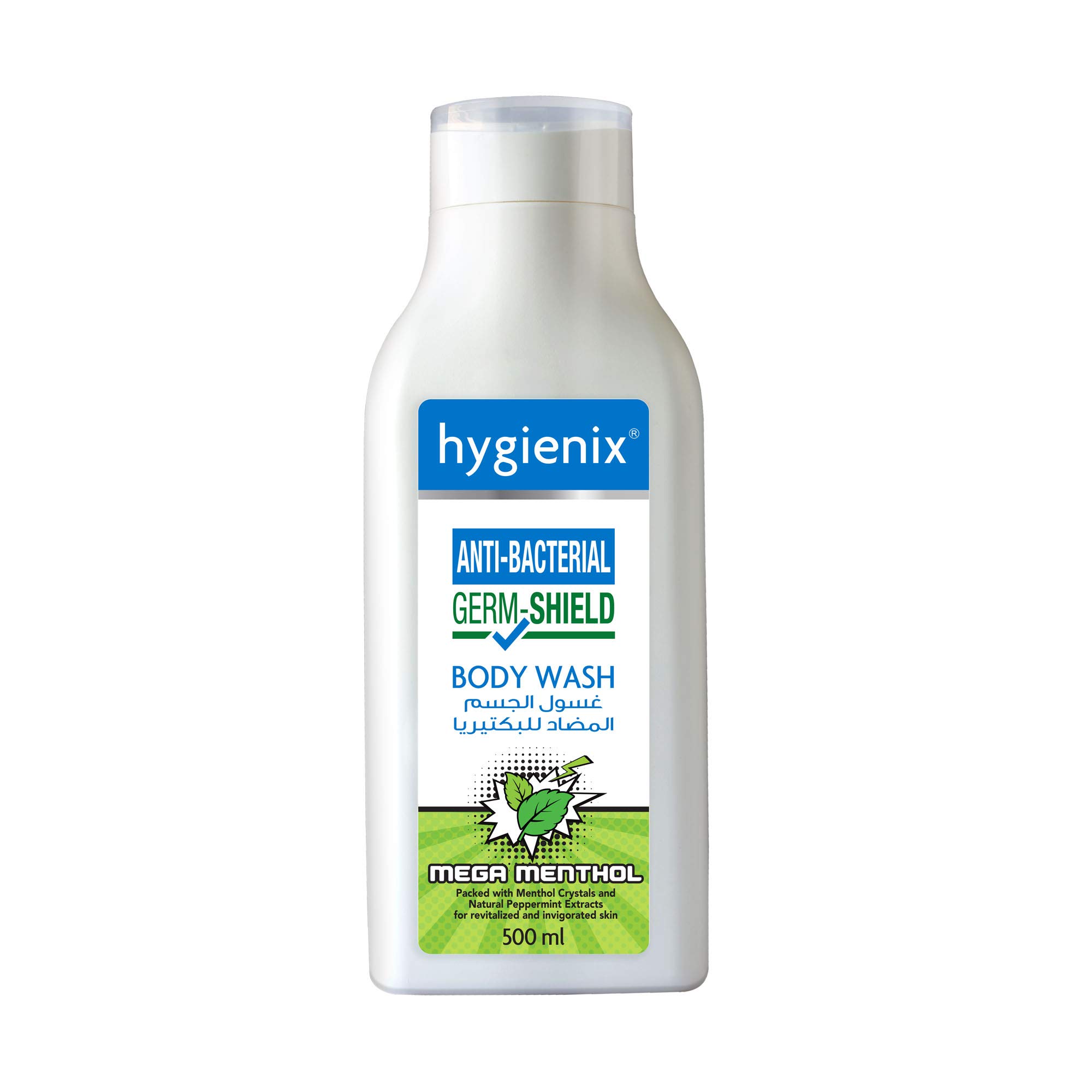 Hygienix Antibacterial Bodywash, Mega Menthol With Menthol Crystals, 500 ml