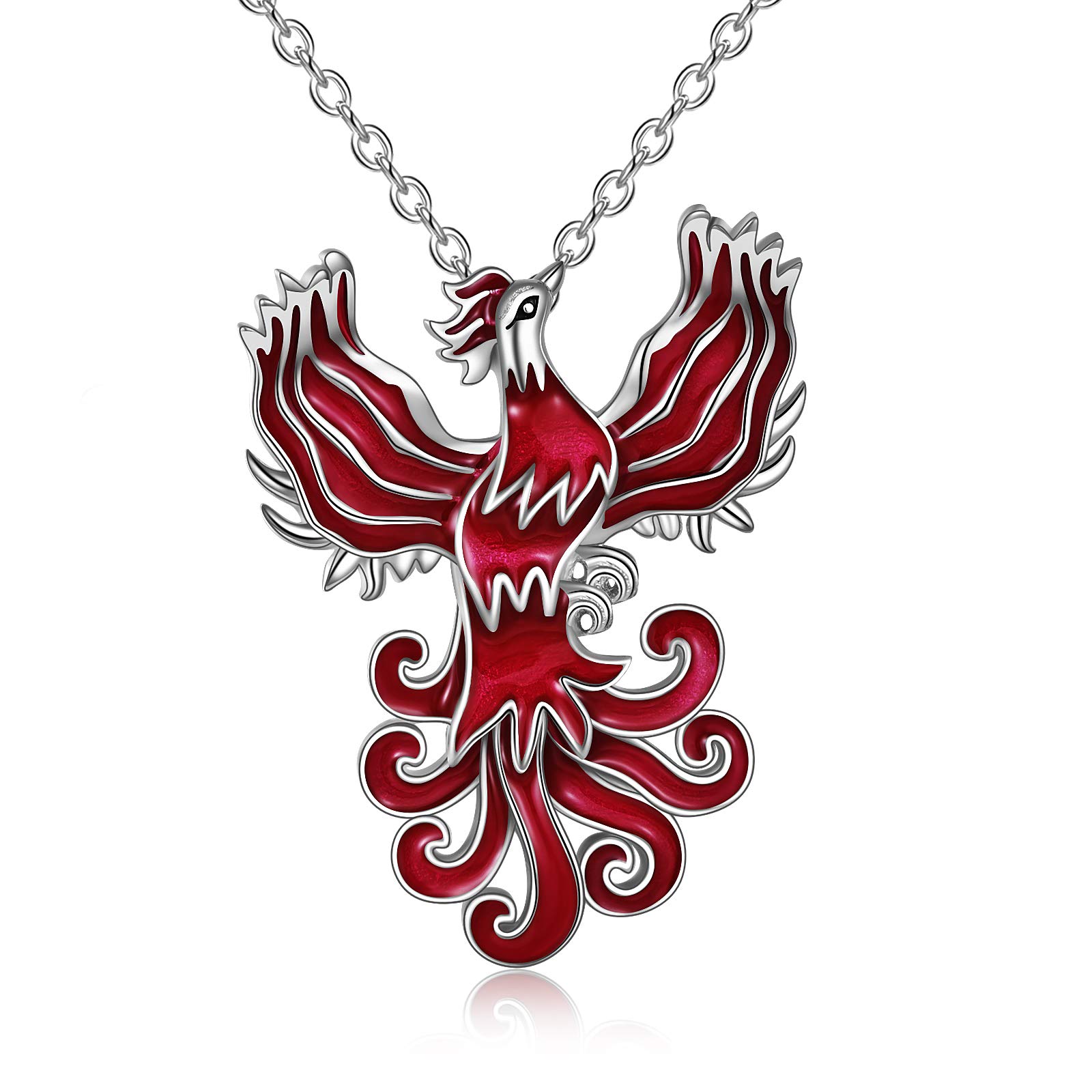 YFNPhoenix Necklace Gifts for Women Sterling Silver Phoenix Rising Bird Pendant Jewellery for Girls Mum Daughter