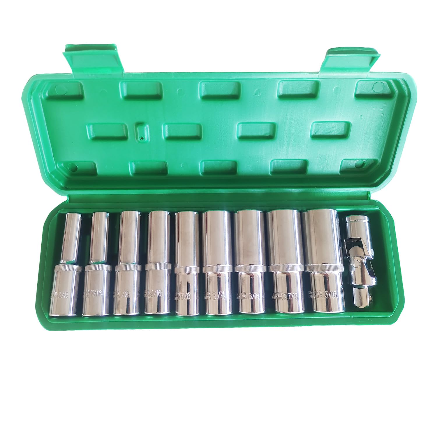 Imperial 1/2 Inch Drive Deep 9-pieces 6-Point Sockets Wrench and Universal Joint Socket Set