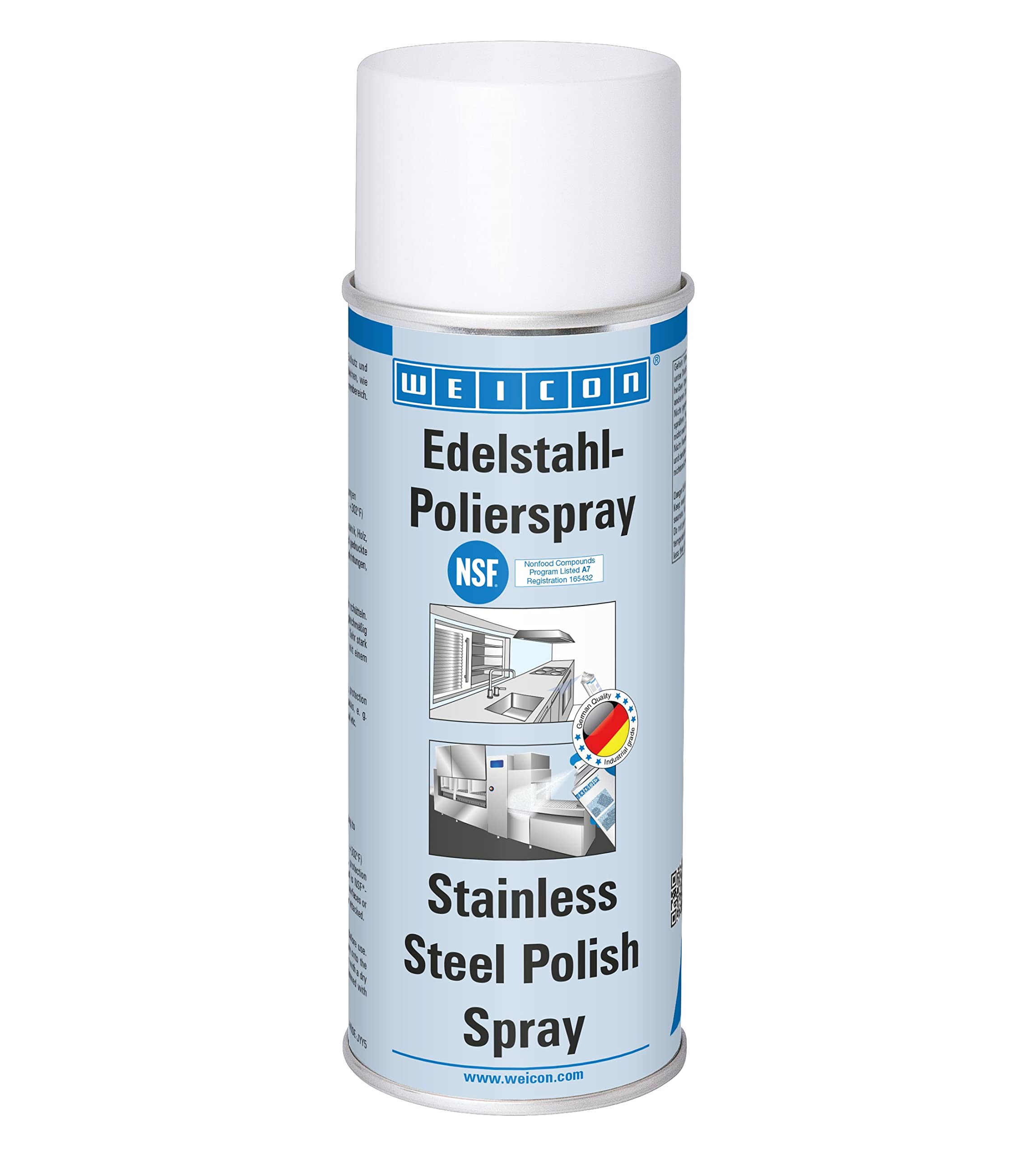 WEICON Stainless Steel Polish Spray | 400 ml | Protects and cleans polished and matt surfaces