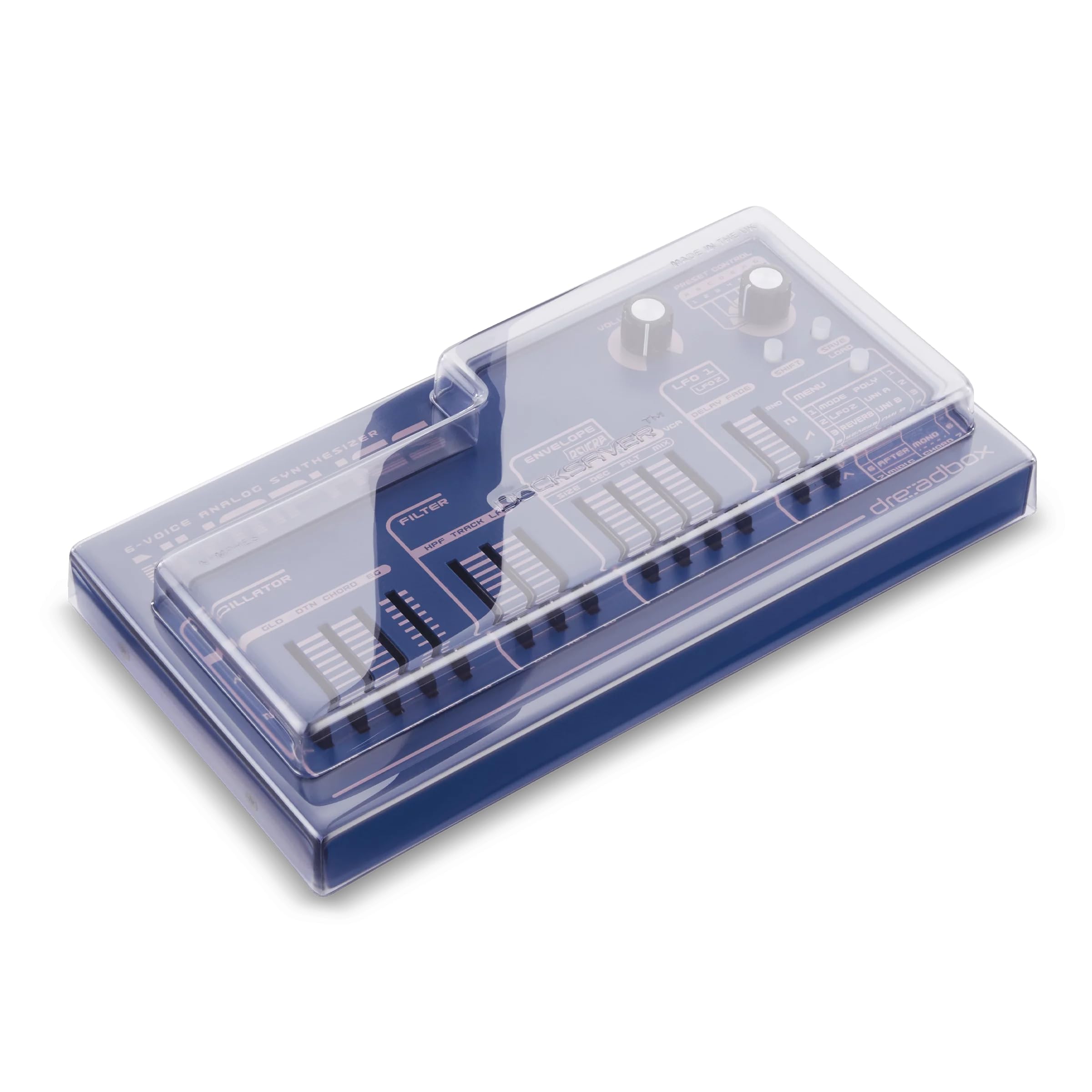 DecksaverCover for Dreadbox Nymphes - Super-Durable Polycarbonate Protective lid in Smoked Clear Colour, Made in The UK - The Producers' Choice for Unbeatable Protection