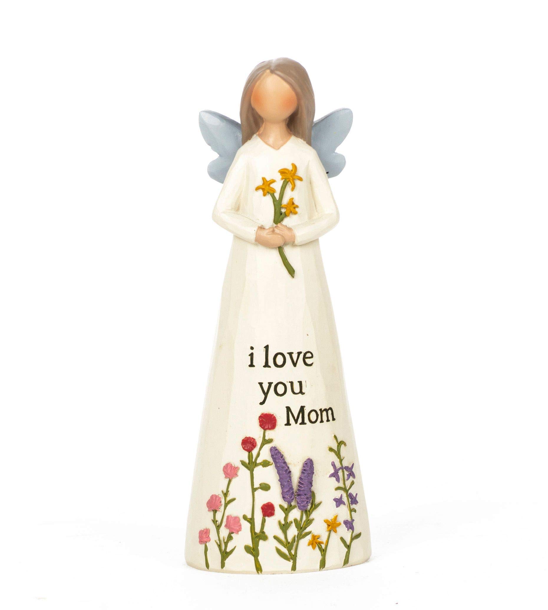 Blossom Bucket 211-12879 I Love You Mom Angel Figurine, 5-inch Height