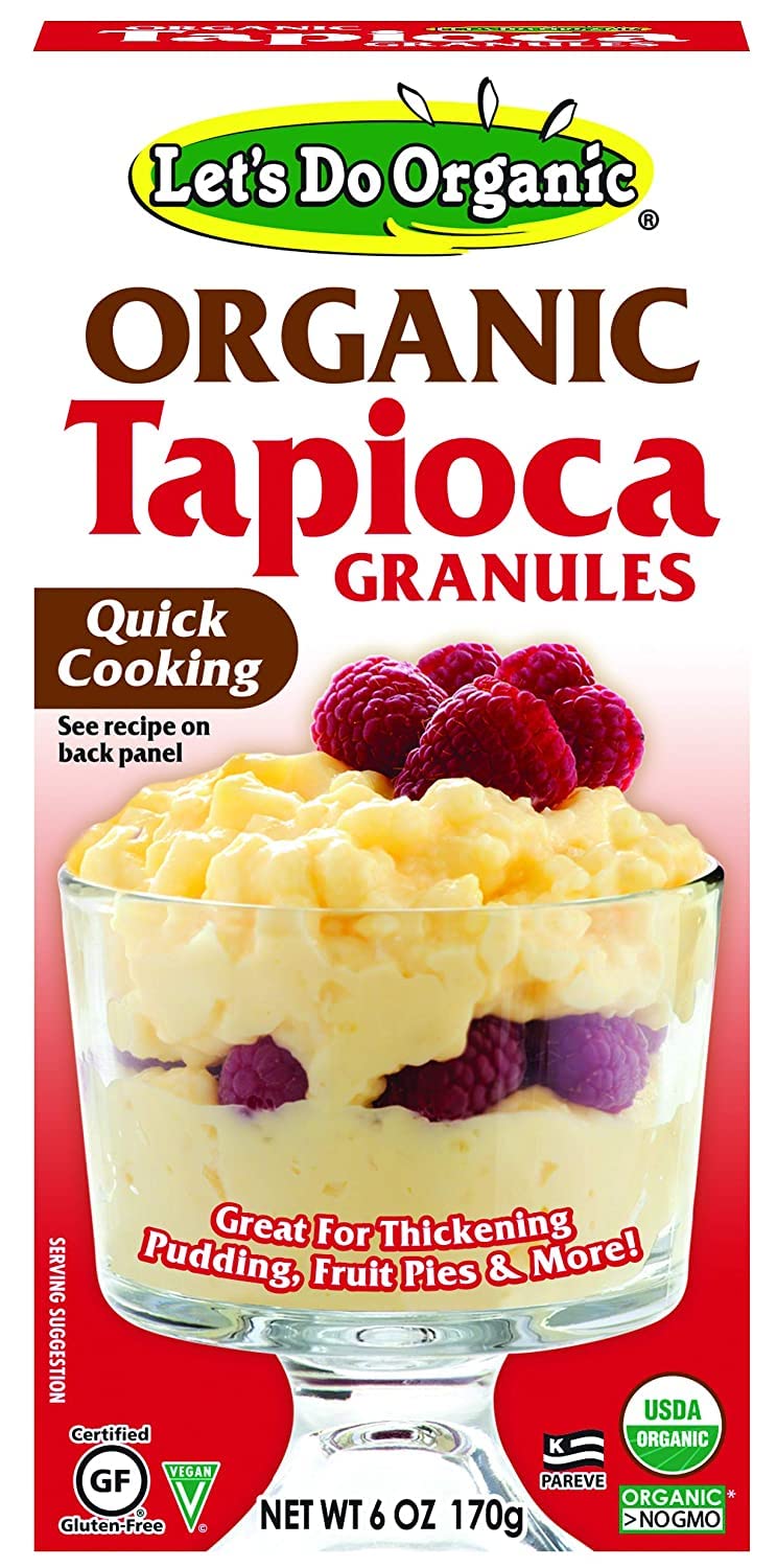 Let's Do Organic Tapioca Granules - Instant Tapioca, Tapioca Flour for Baking, Tapioca Starch Flour, Organic Tapioca Pudding Mix - 6 Oz (Pack of 6)