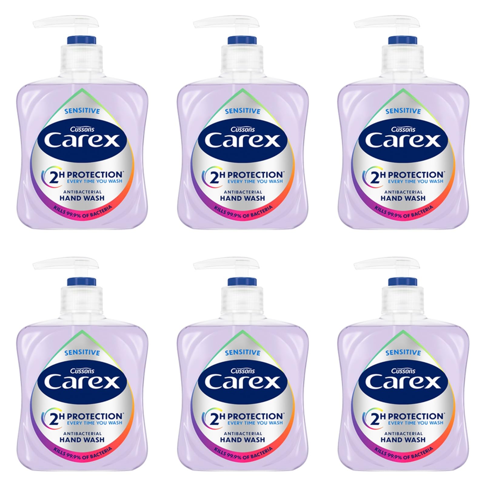 CAREXDermacare Sensitive Antibacterial Hand Wash, Soap for Senstive Skin, Gentle and Protects Hands, Bulk Buy, Pack of 6 x 250ml