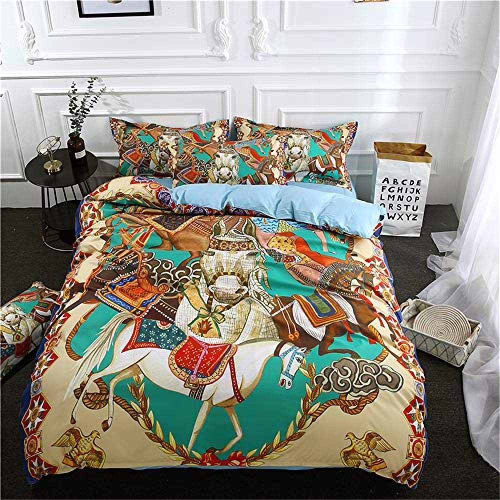 Exotic duvet cover pillowcase 3-piece set single-layer microfiber bedding Bohemian printKing 220x240cm + 50x75cm * 2