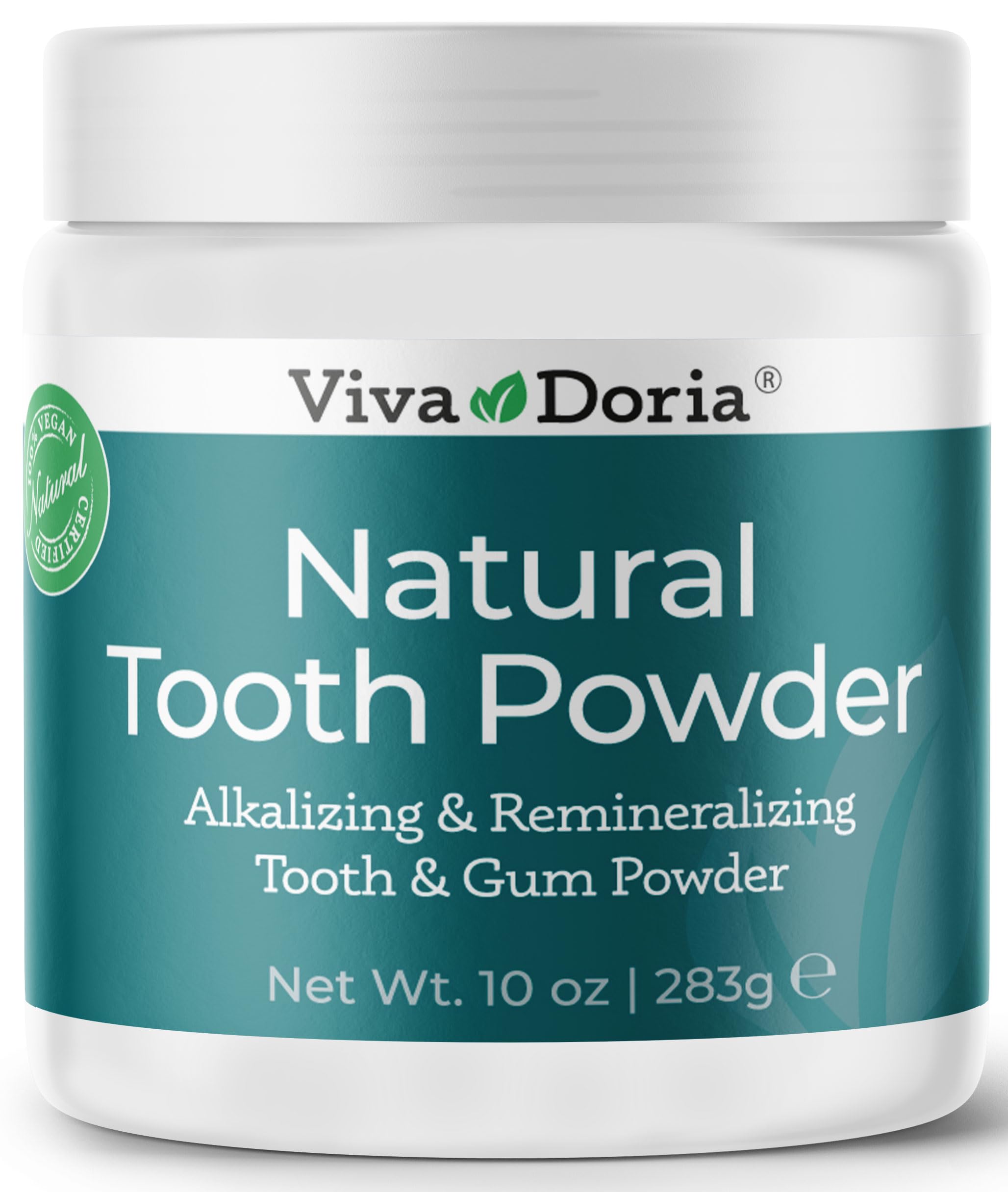 Viva Doria Natural Tooth Powder | Remineralizing Tooth Powder | Natural Teeth Whitening Powder | Toothpaste Power | Breath Freshener | Refreshing Mint Flavor | 10 Oz