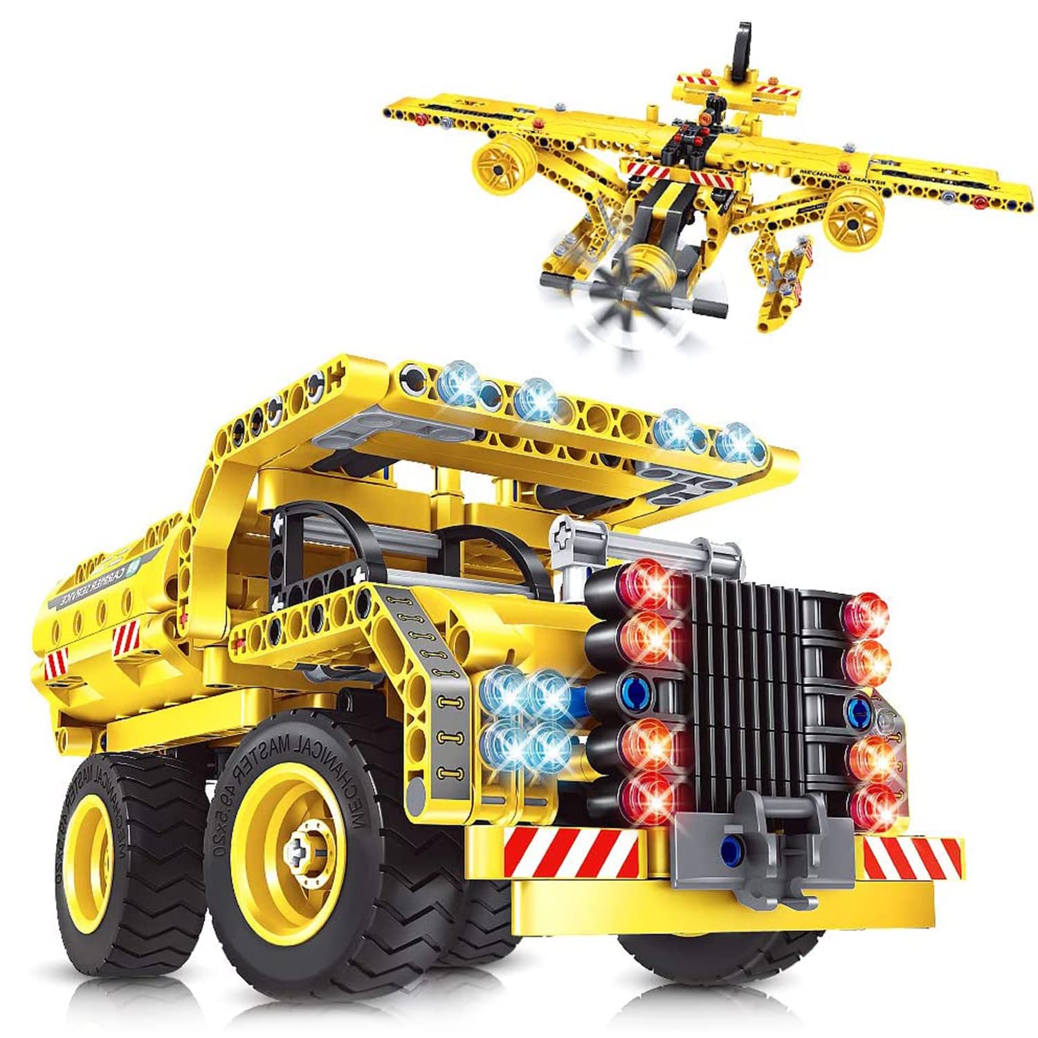 OKKIDY STEM Building Blocks Toy for 6 7 8 9 10 Years Boys & Girls, 2 in 1 Technic Truck Airplane Construction Toy Building Set, 361 PCS Creative Building Blocks Kit Educational Toy Gift for Kids