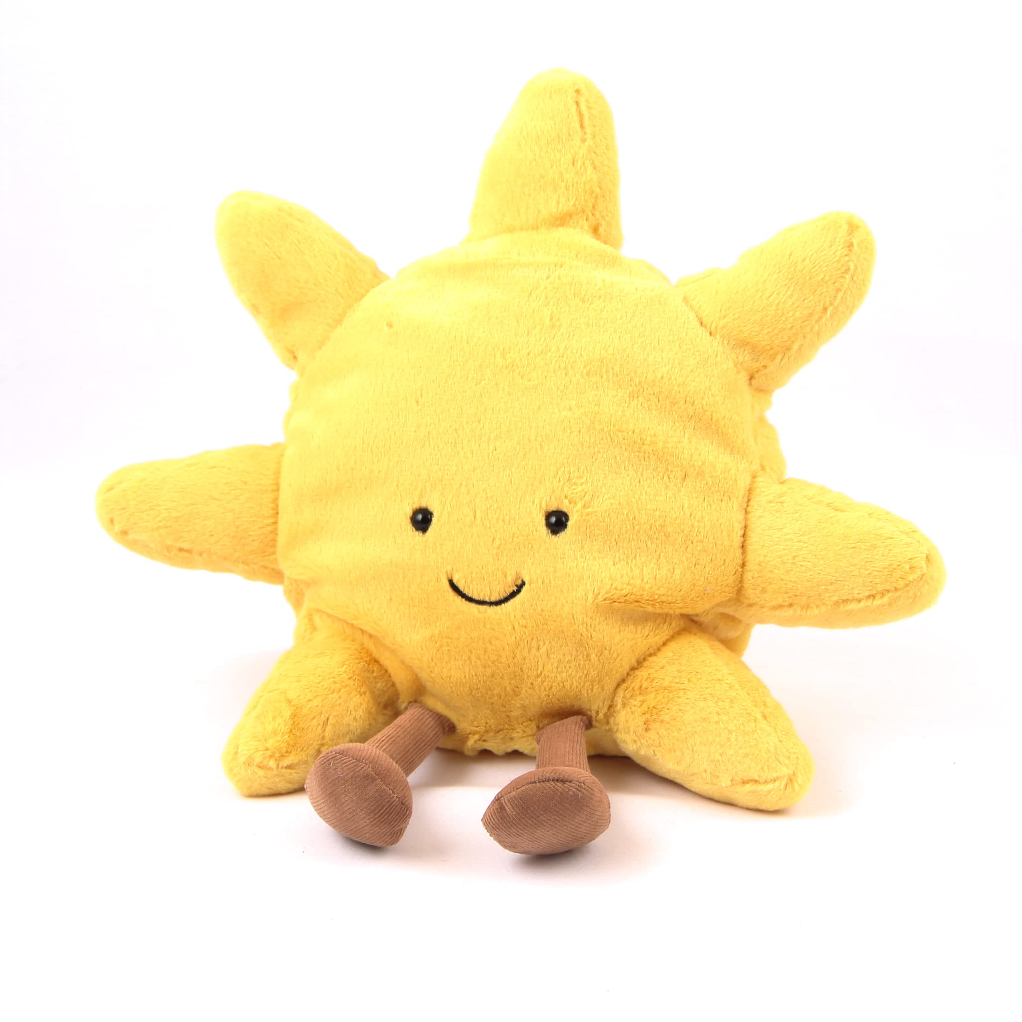 WeightedPlush 14" Sun Plush Toy Cute Smile Yellow Funny Sun Sunshine Stuffed Animals Pillow Sun Shape Soft Plushie for Gifts for Kids Birthday (Sun)