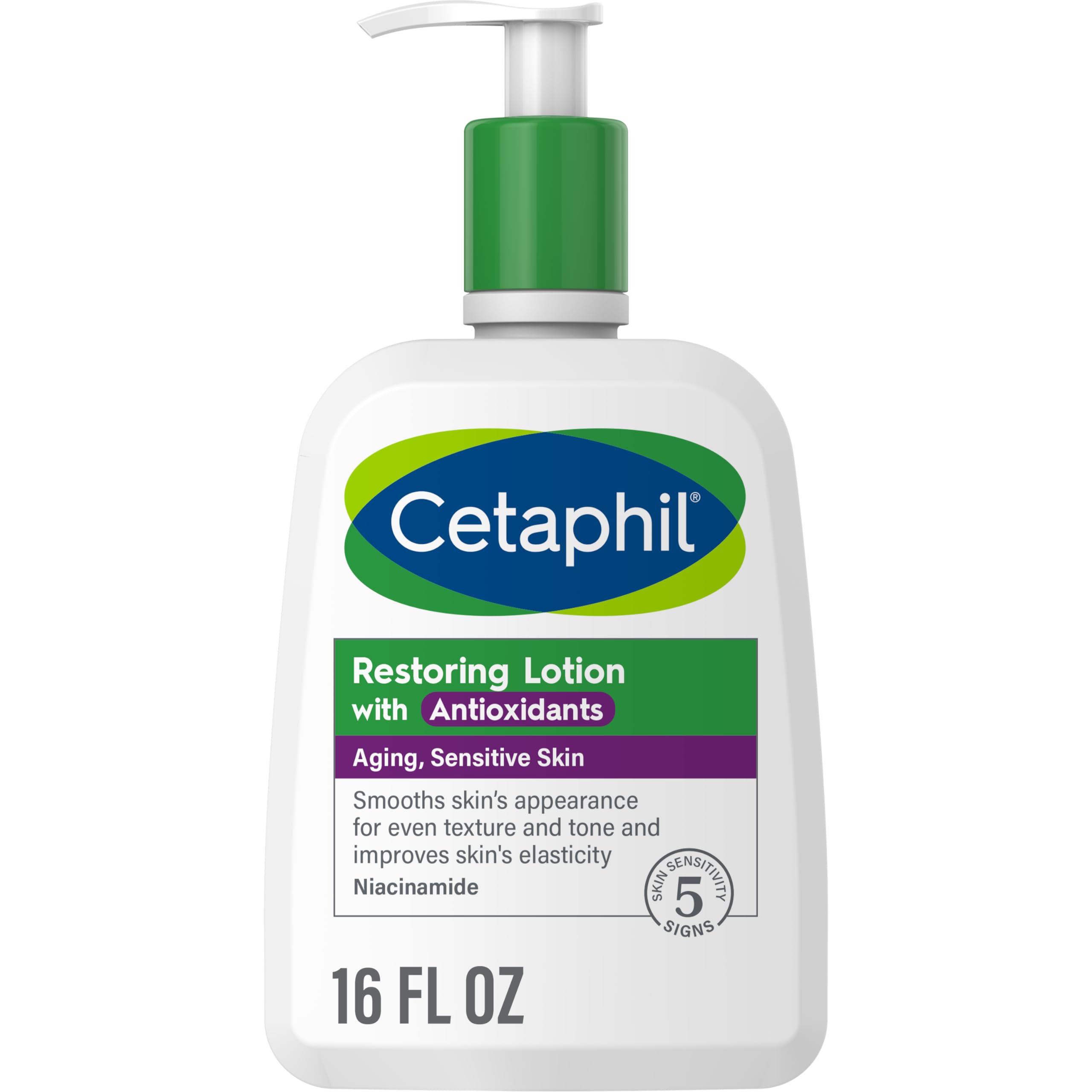 CetaphilRestoring Body Lotion with Antioxidants for Aging Skin, Great for Neck and Chest Areas, Fragrance and Paraben Free, Suitable for Sensitive Skin 16 oz. Bottle