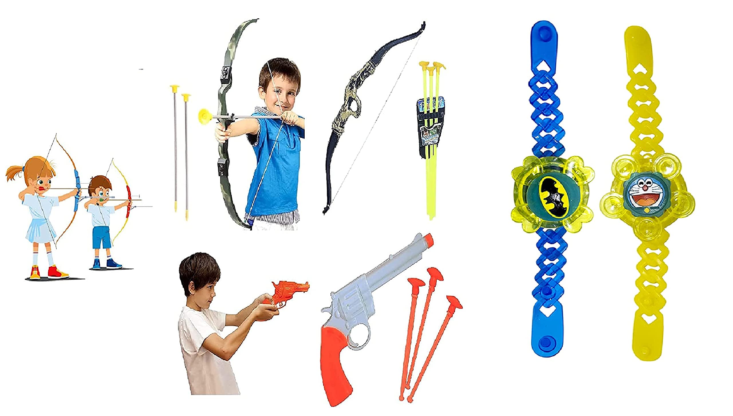 Verbier Outdoor Shooting Sports Toy Bow and Arrow Toy Set Toys for Children Kids with Free Led Rakhi Set (Bow and Arrow Shooter Toy-7)