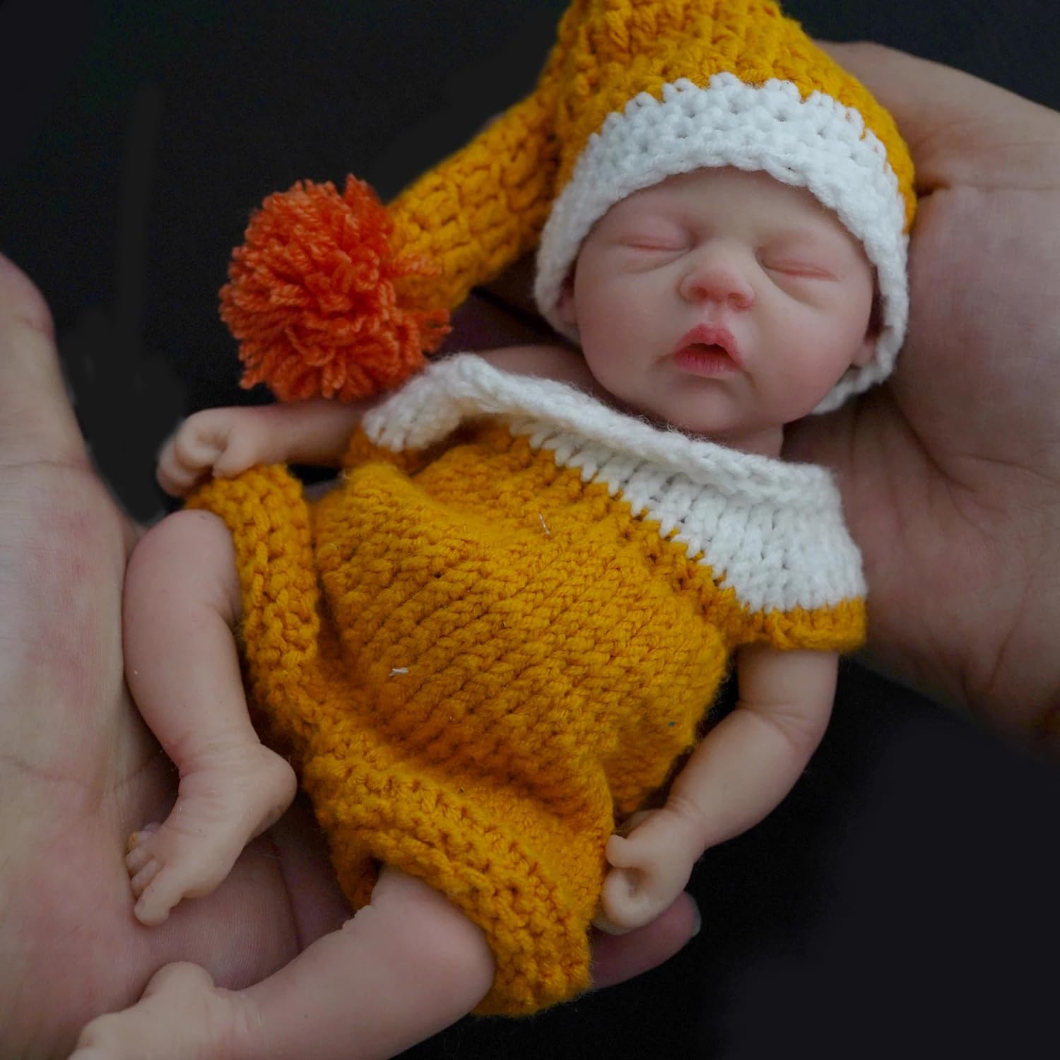 7" Micro Preemie Full Body Silicone Baby Doll Alisa Lifelike Mini Reborn Doll Surprice Children Anti-Stress（Girl）