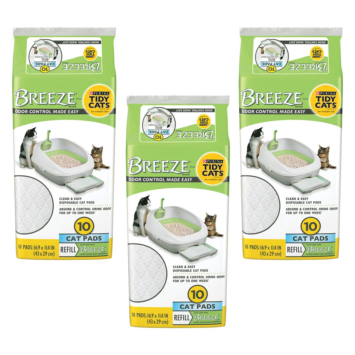 Tidy Cat Breeze Refill Pads,10 ct. (Pack of 3)