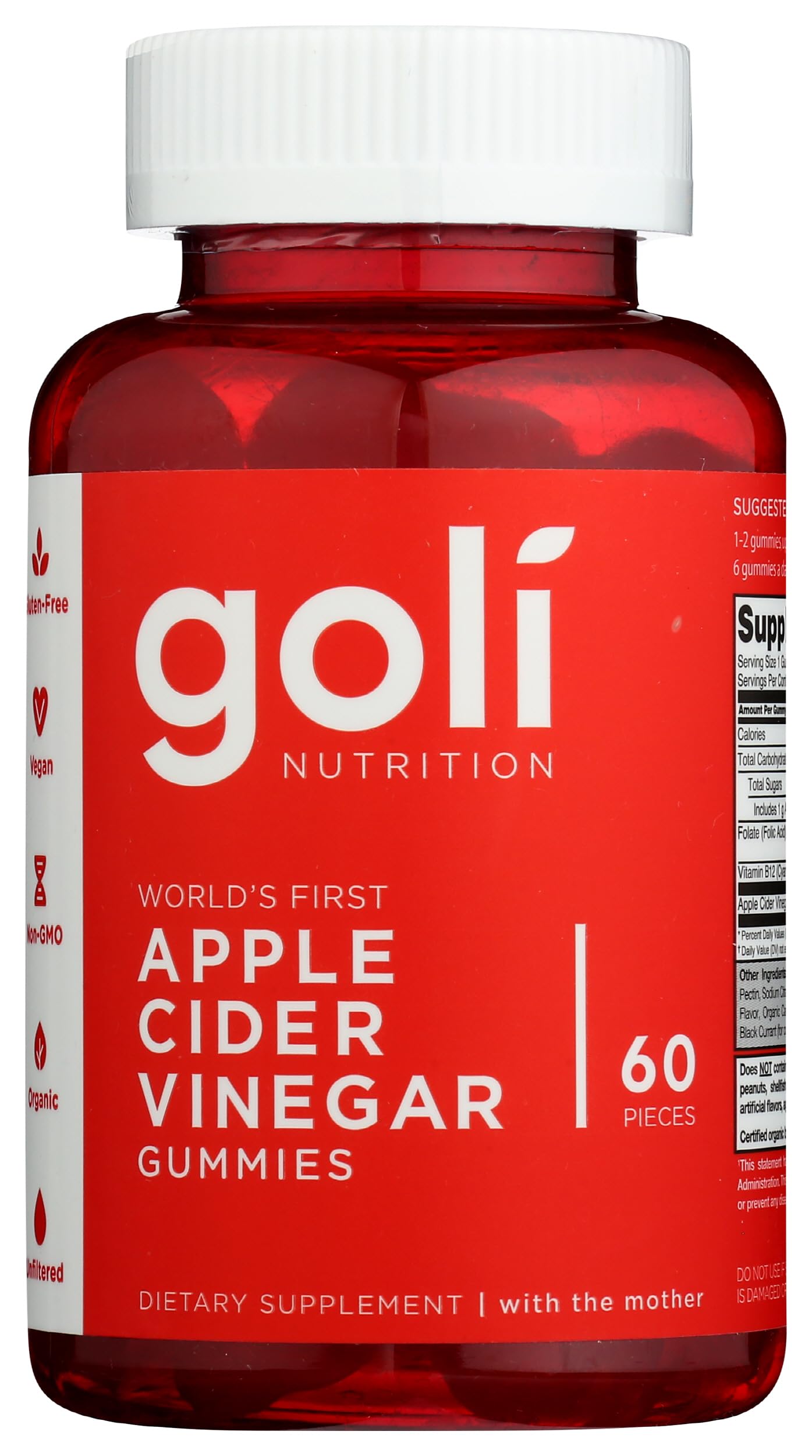 Goli Nutrition Apple Cider Vinegar Gummies,60 PCS 240G