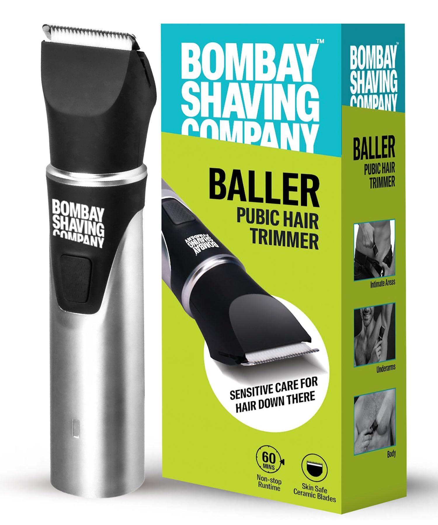 Bombay Shaving Company Balls Trimmer For Men | Pubic Hair Trimmer and Body Groomer for Men | Private Part Trimmer Men | Waterproof (IPX6)| BALLER (New Model)