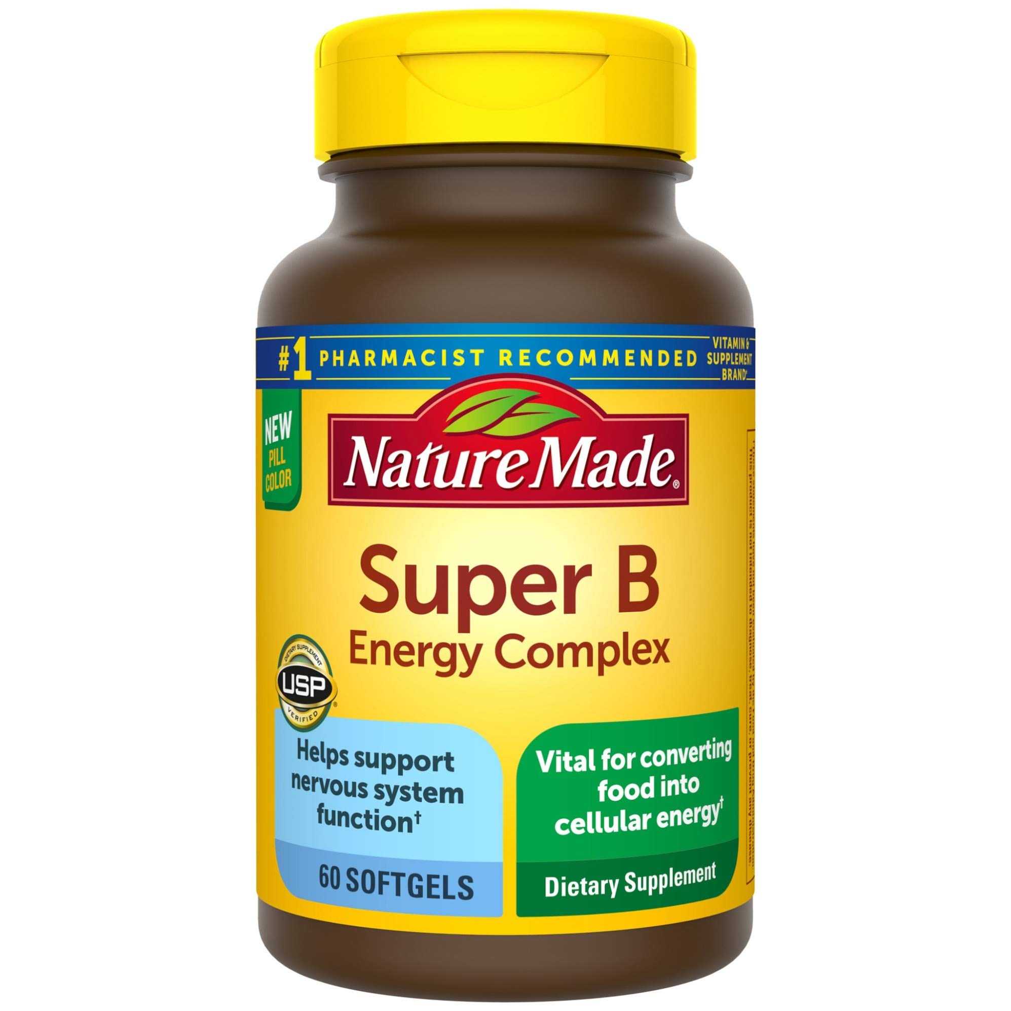 Nature Made Super B Energy Complex, Dietary Supplement for Nervous System Support, 60 Softgels, 60 Day Supply