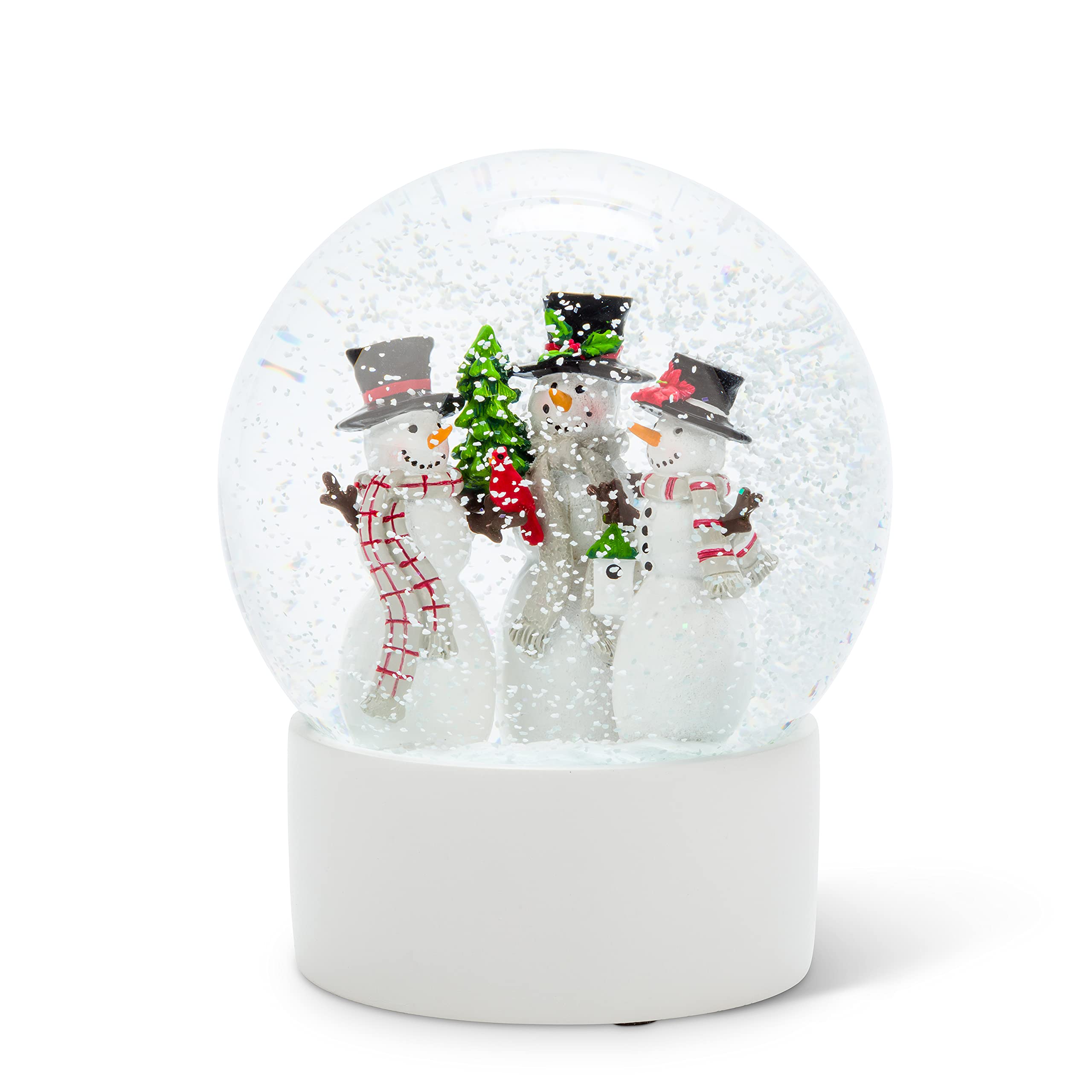 Abbott Collection 27-SHAKE-0335 Snowman Trio Snow Globe, White